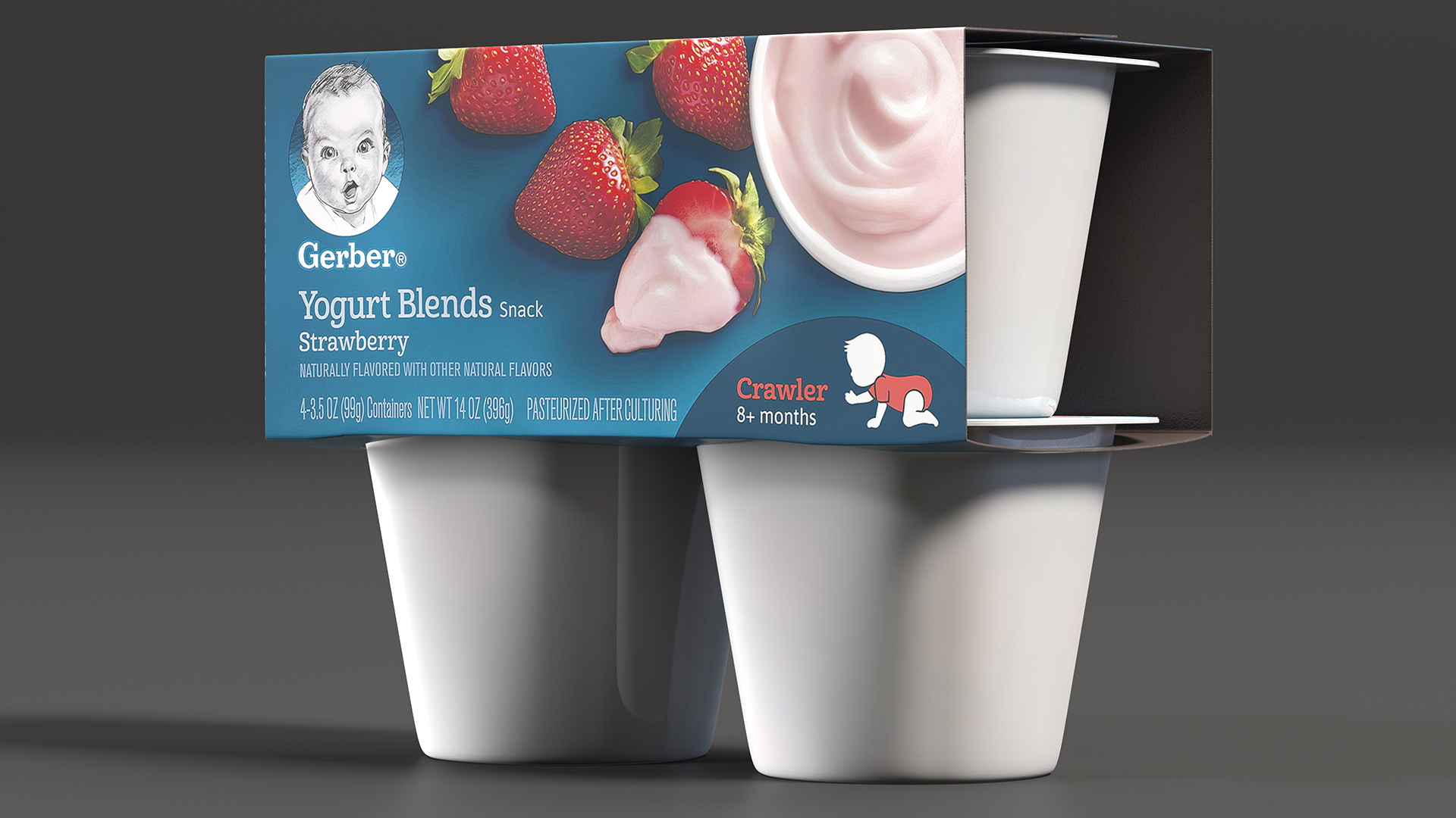 Gerber Strawberry Yogurt Packaging 3D model