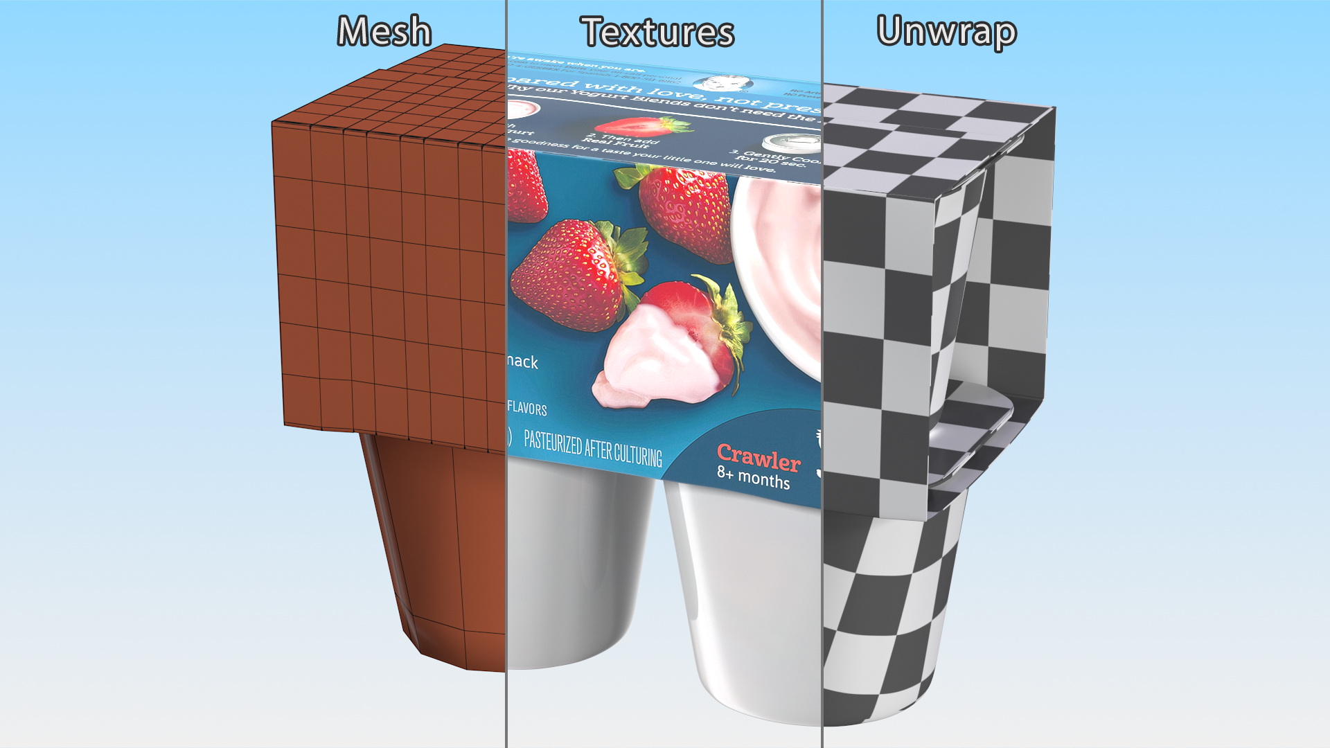 Gerber Strawberry Yogurt Packaging 3D model