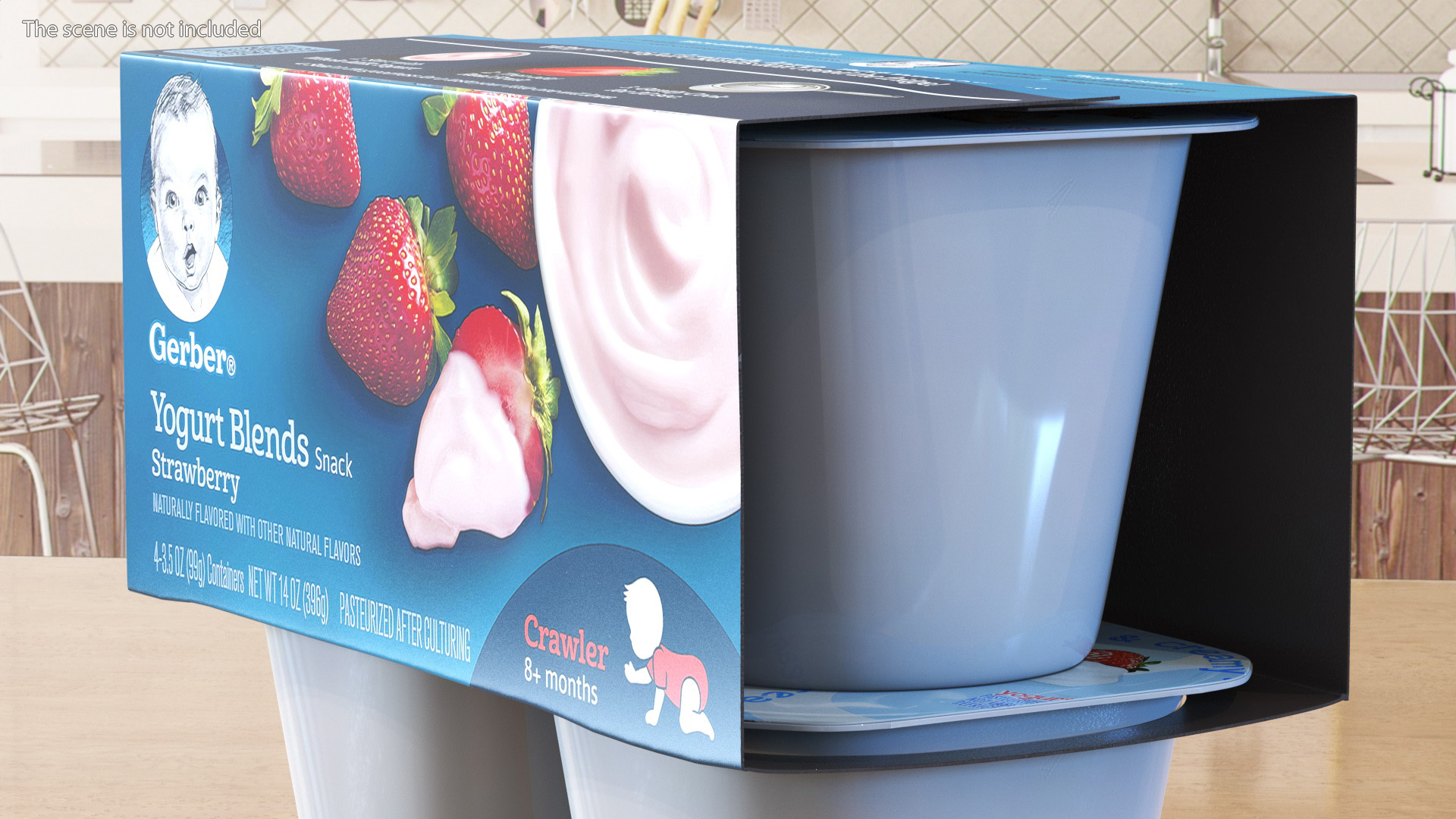 Gerber Strawberry Yogurt Packaging 3D model