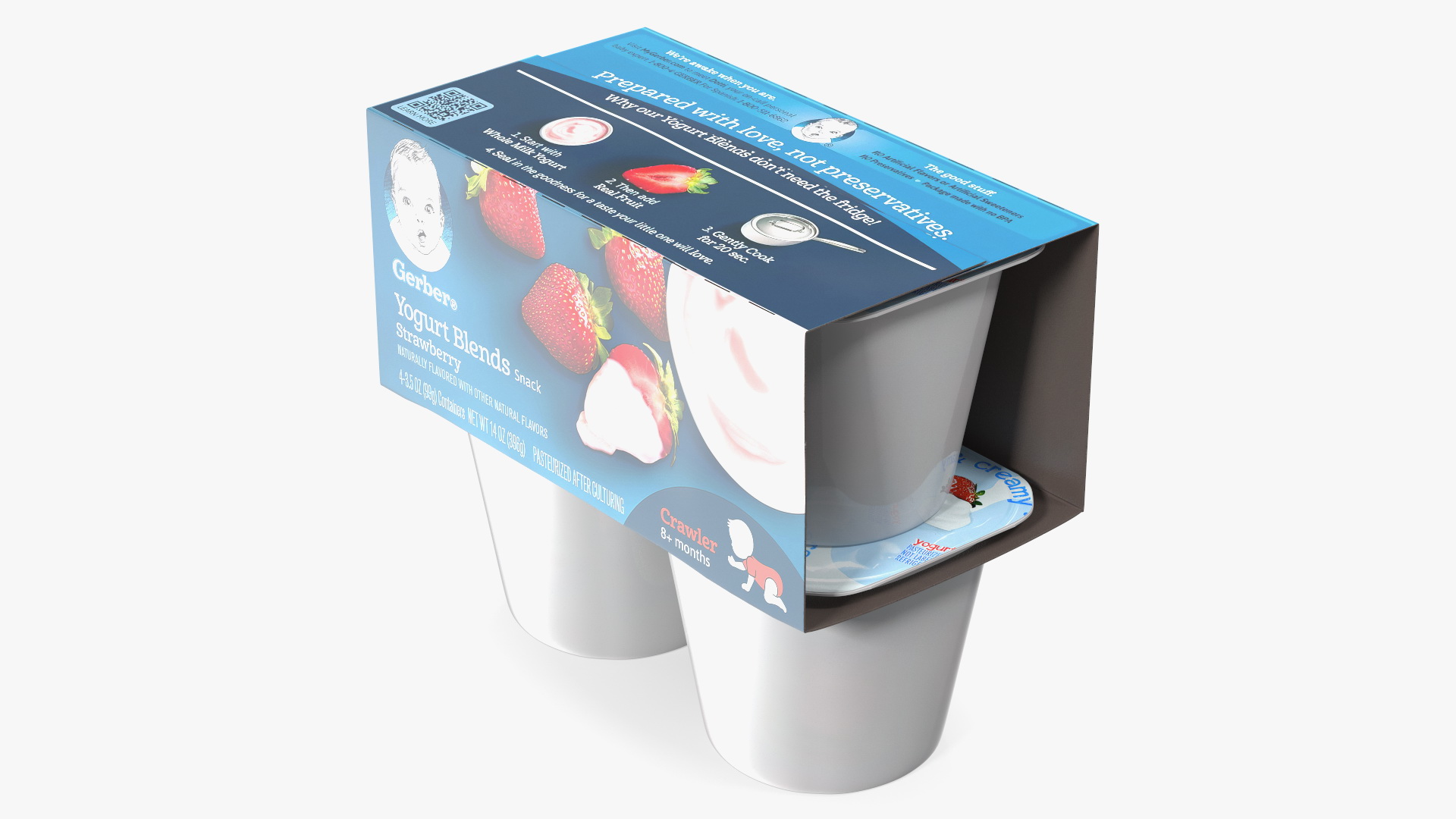Gerber Strawberry Yogurt Packaging 3D model