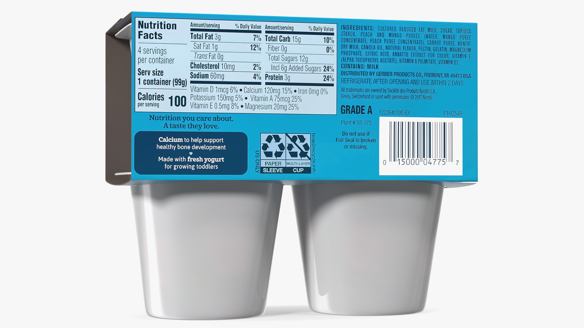 Gerber Strawberry Yogurt Packaging 3D model
