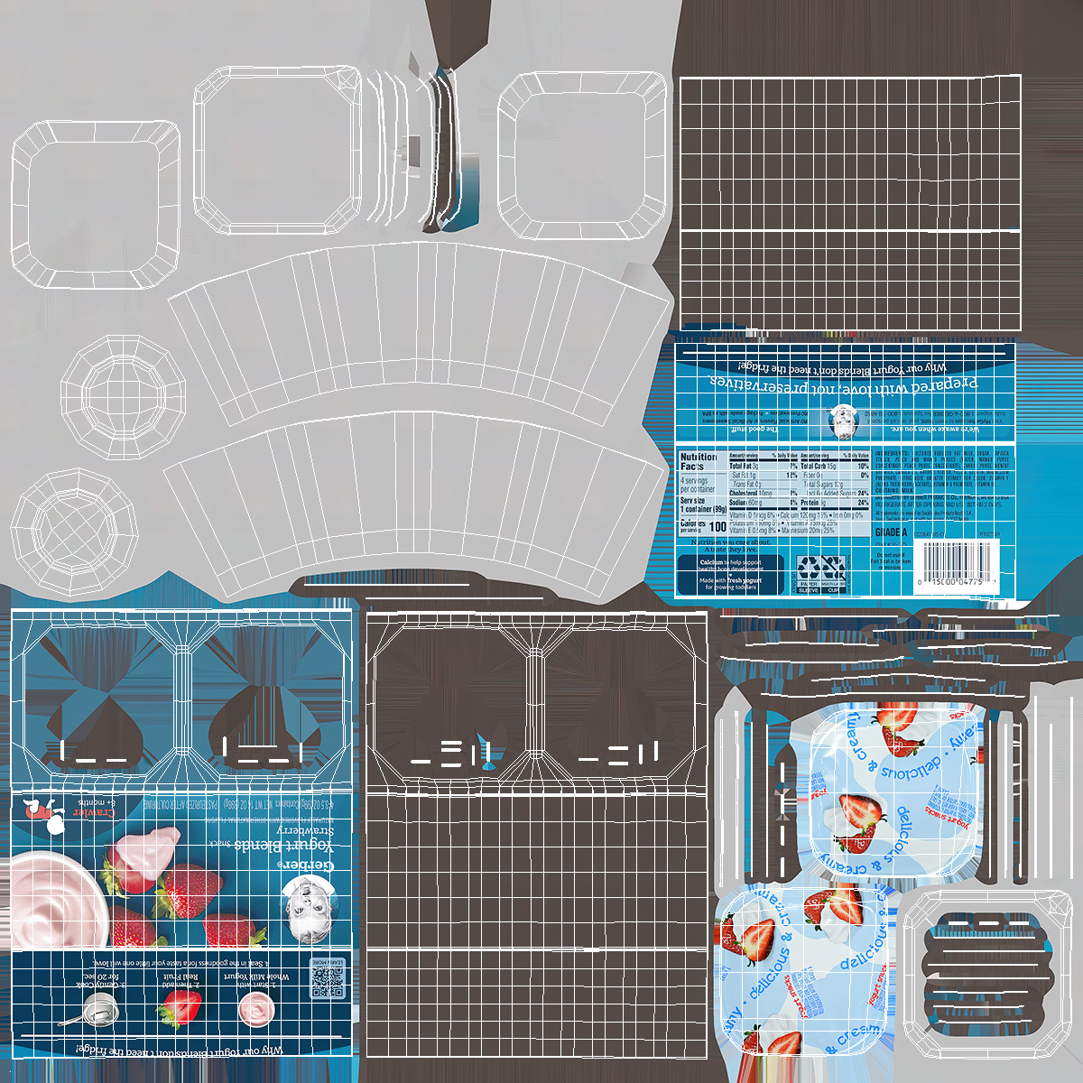 Gerber Strawberry Yogurt Packaging 3D model