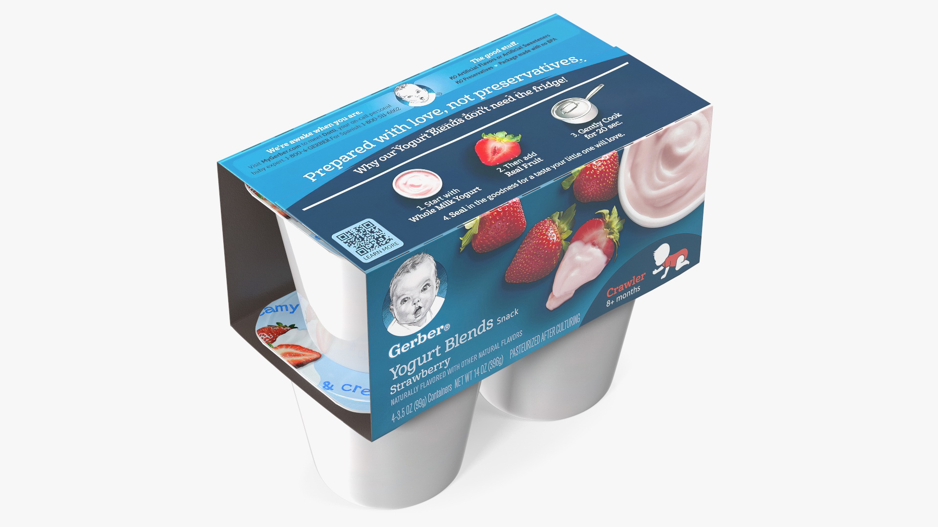 Gerber Strawberry Yogurt Packaging 3D model