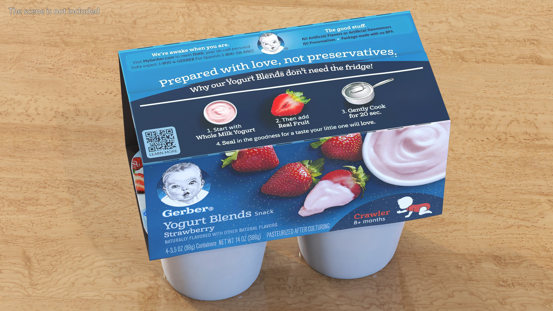 Gerber Strawberry Yogurt Packaging 3D model