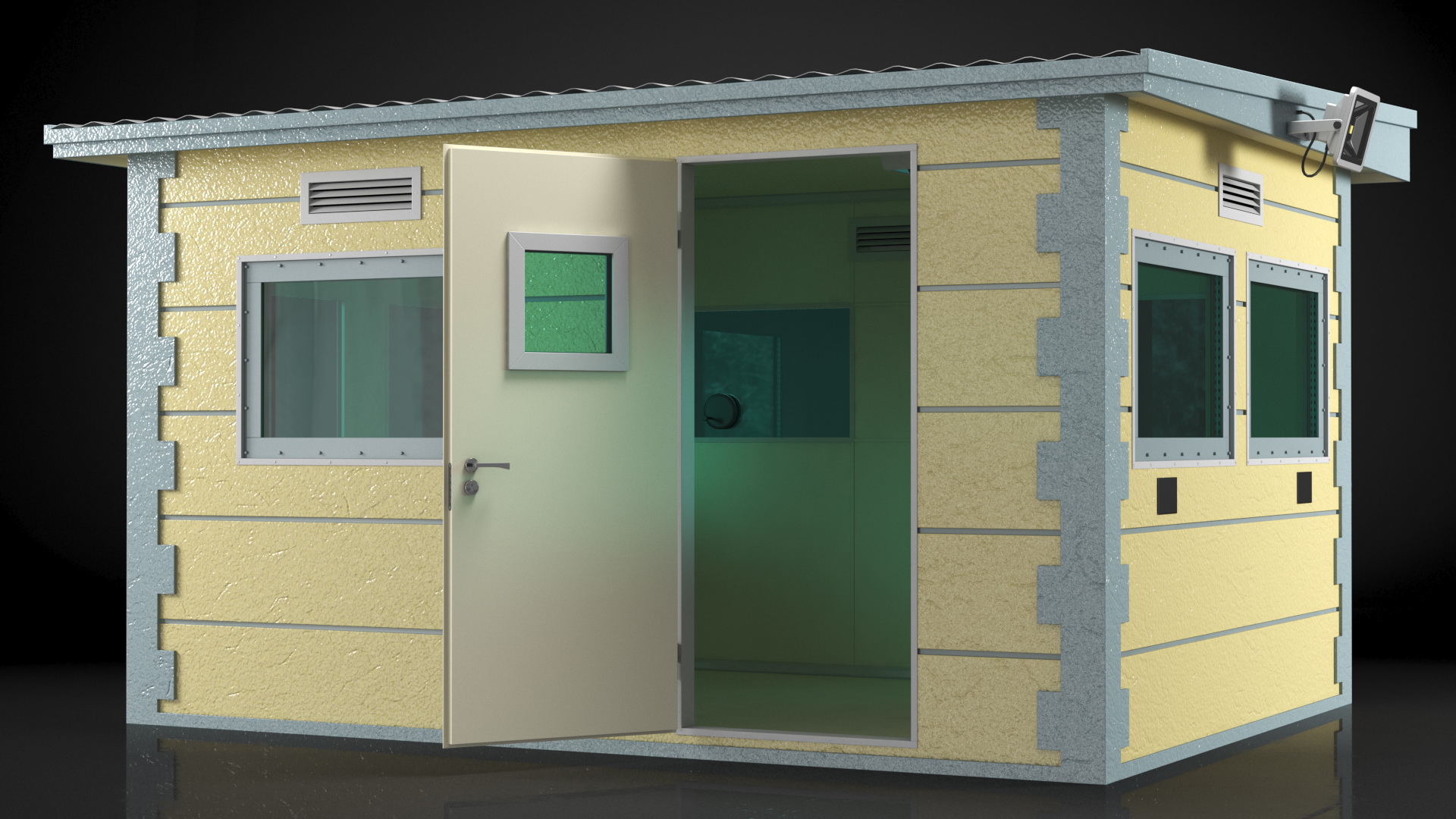 3D Outdoor Bullet Resistant Guard House