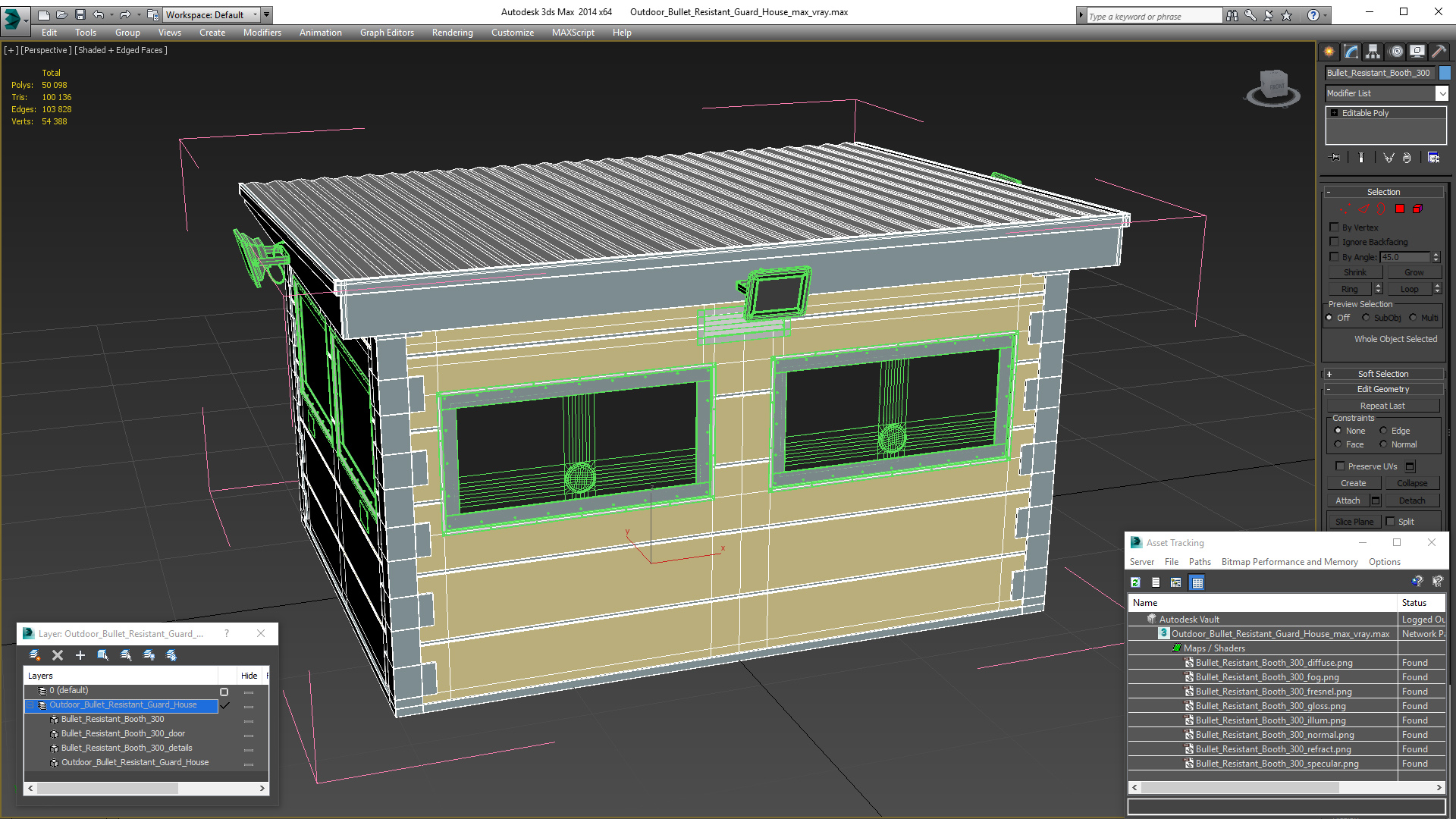 3D Outdoor Bullet Resistant Guard House
