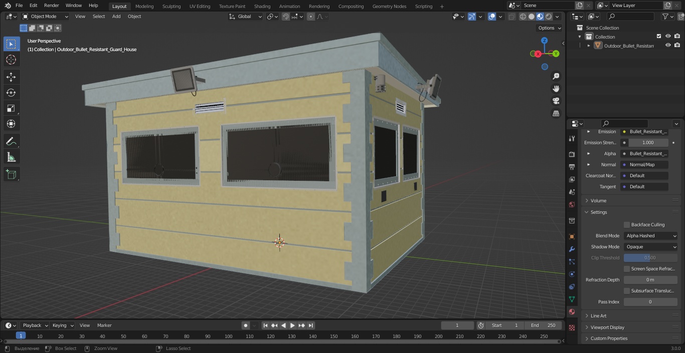 3D Outdoor Bullet Resistant Guard House