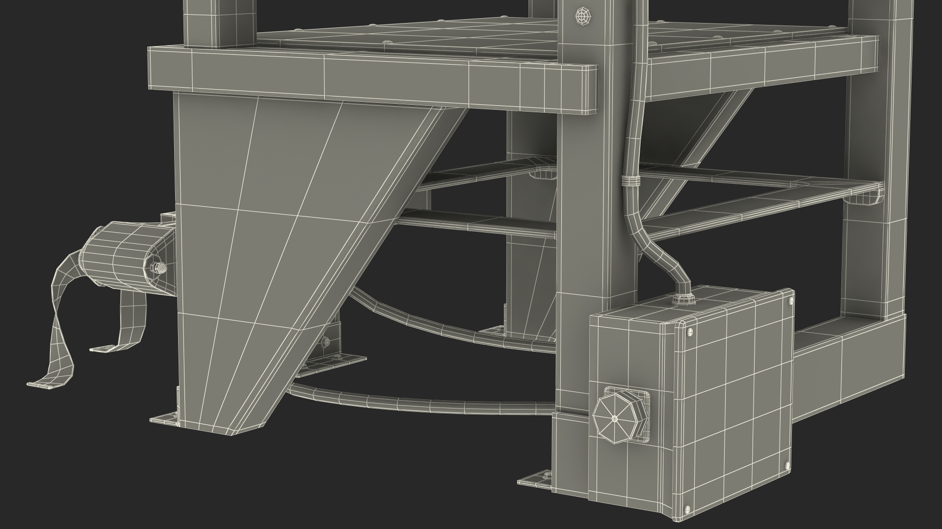 3D Electric Chair with Control Panel model