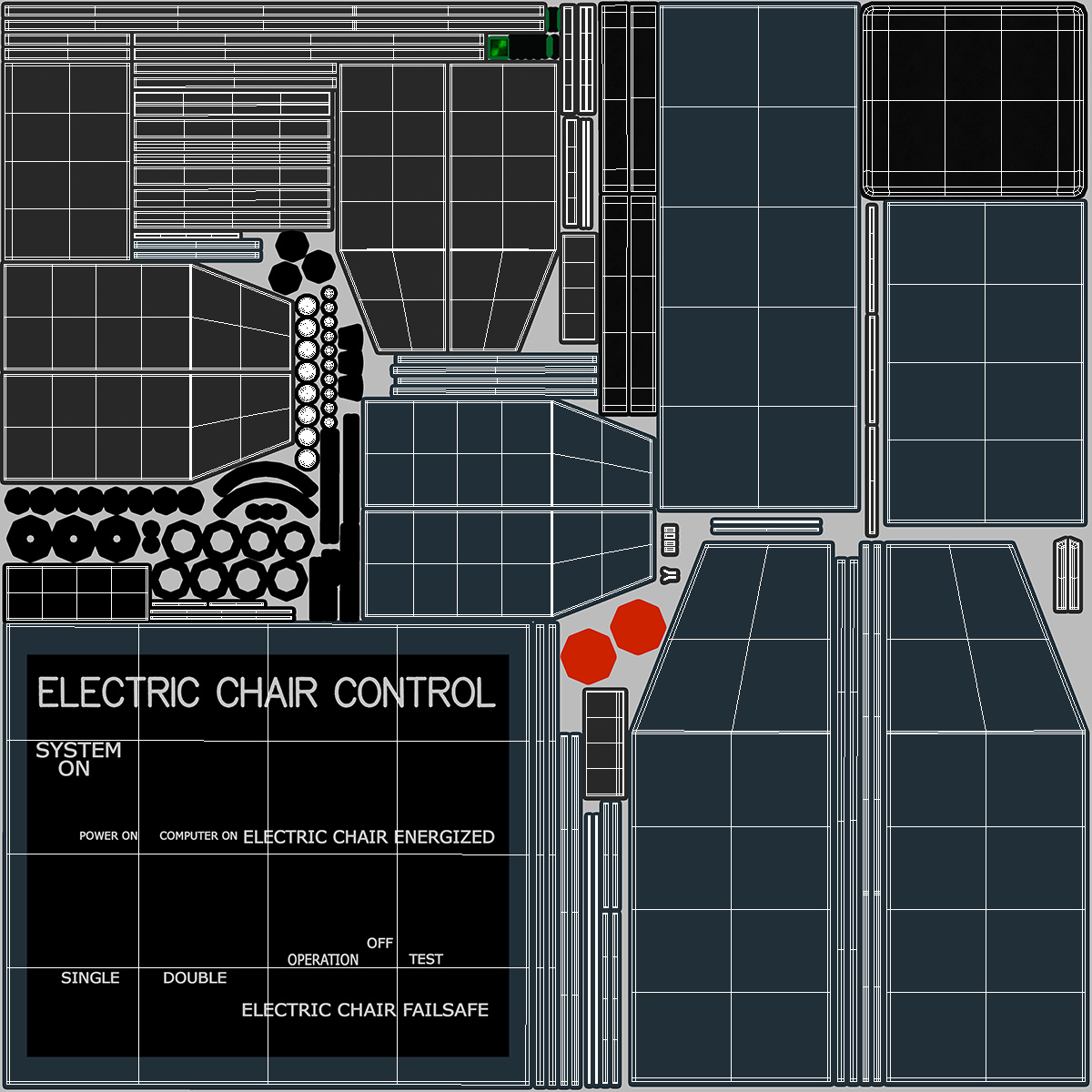 3D Electric Chair with Control Panel model