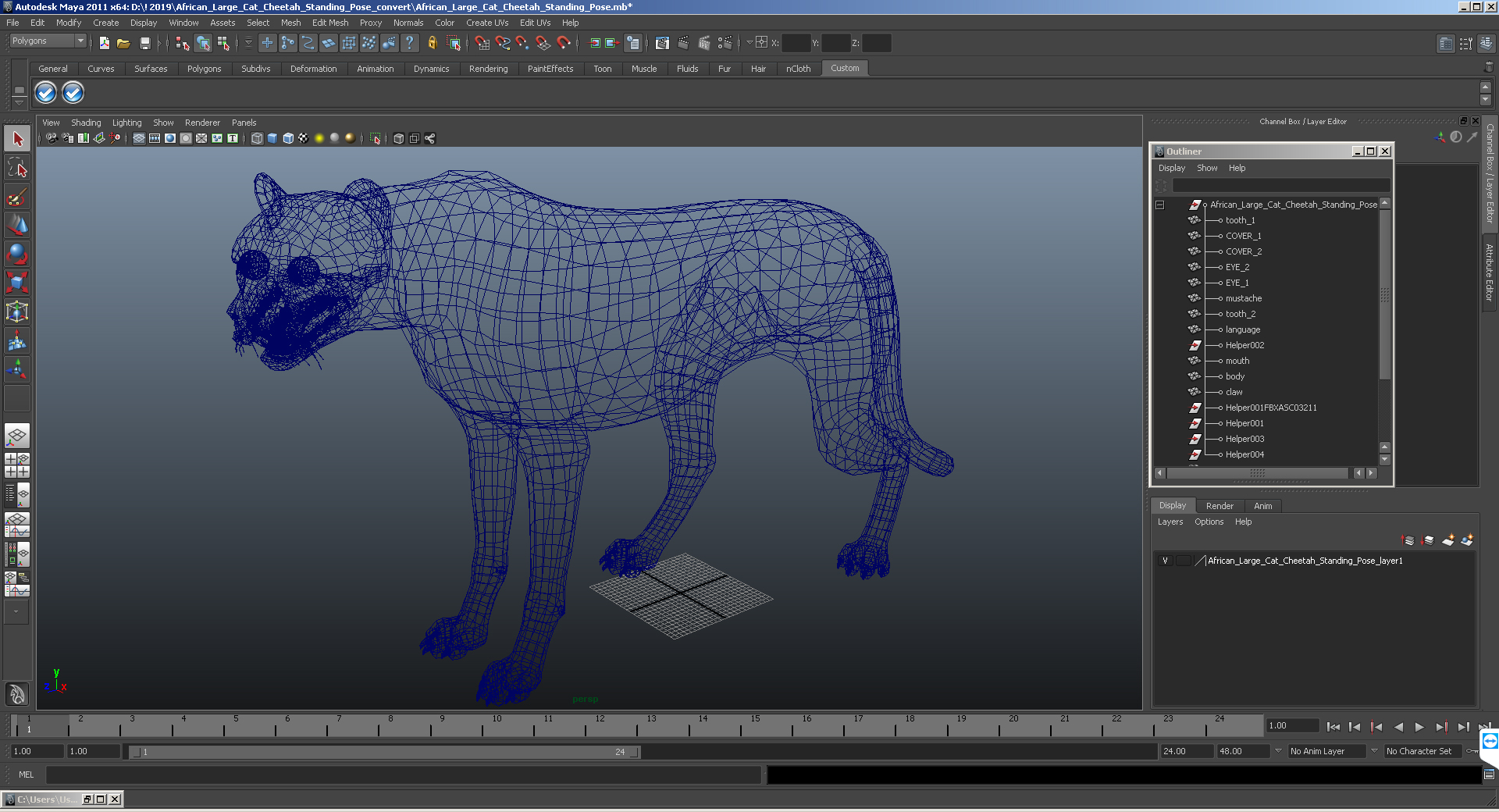 African Large Cat Cheetah Standing Pose 3D model