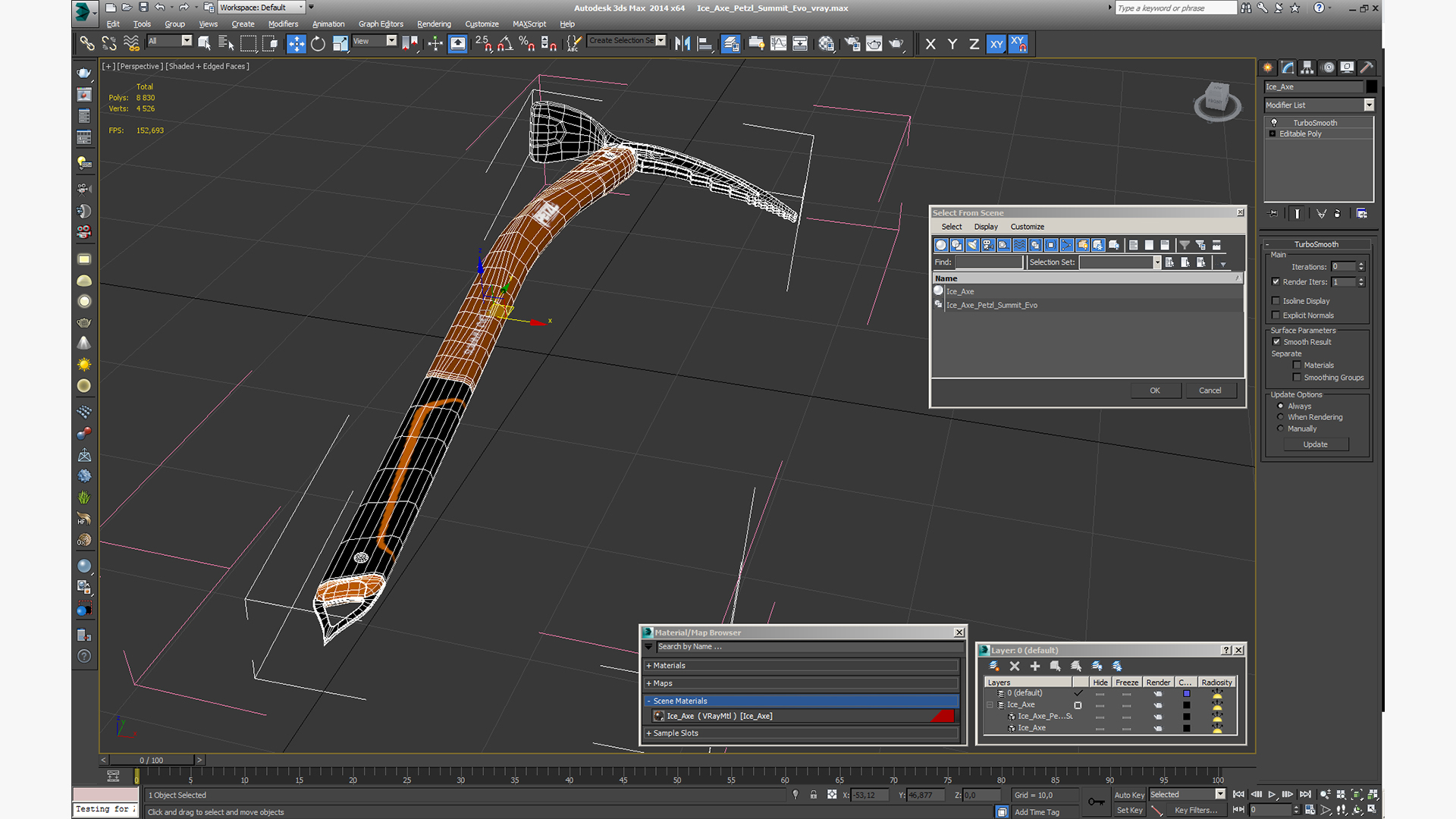 Ice Axe Petzl Summit Evo 3D model