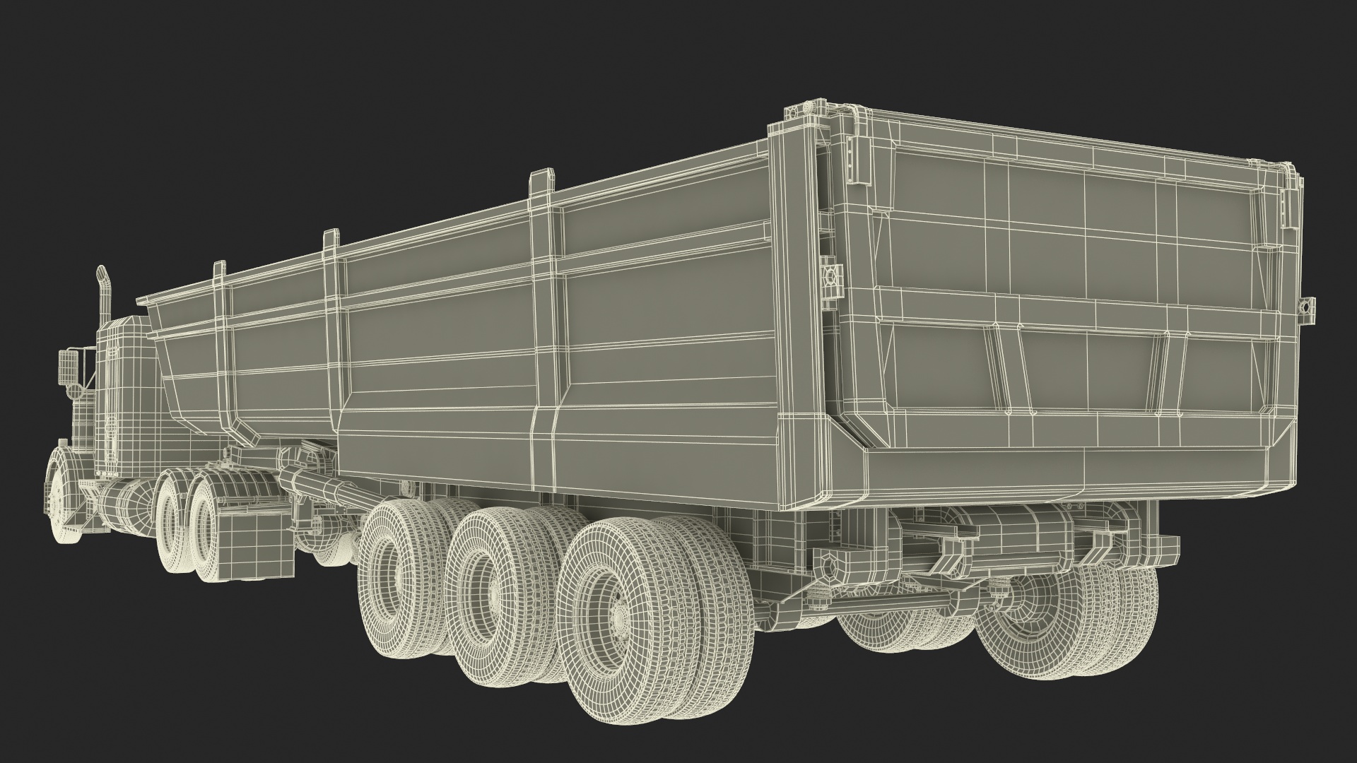 3D Commercial Dump Trailer model