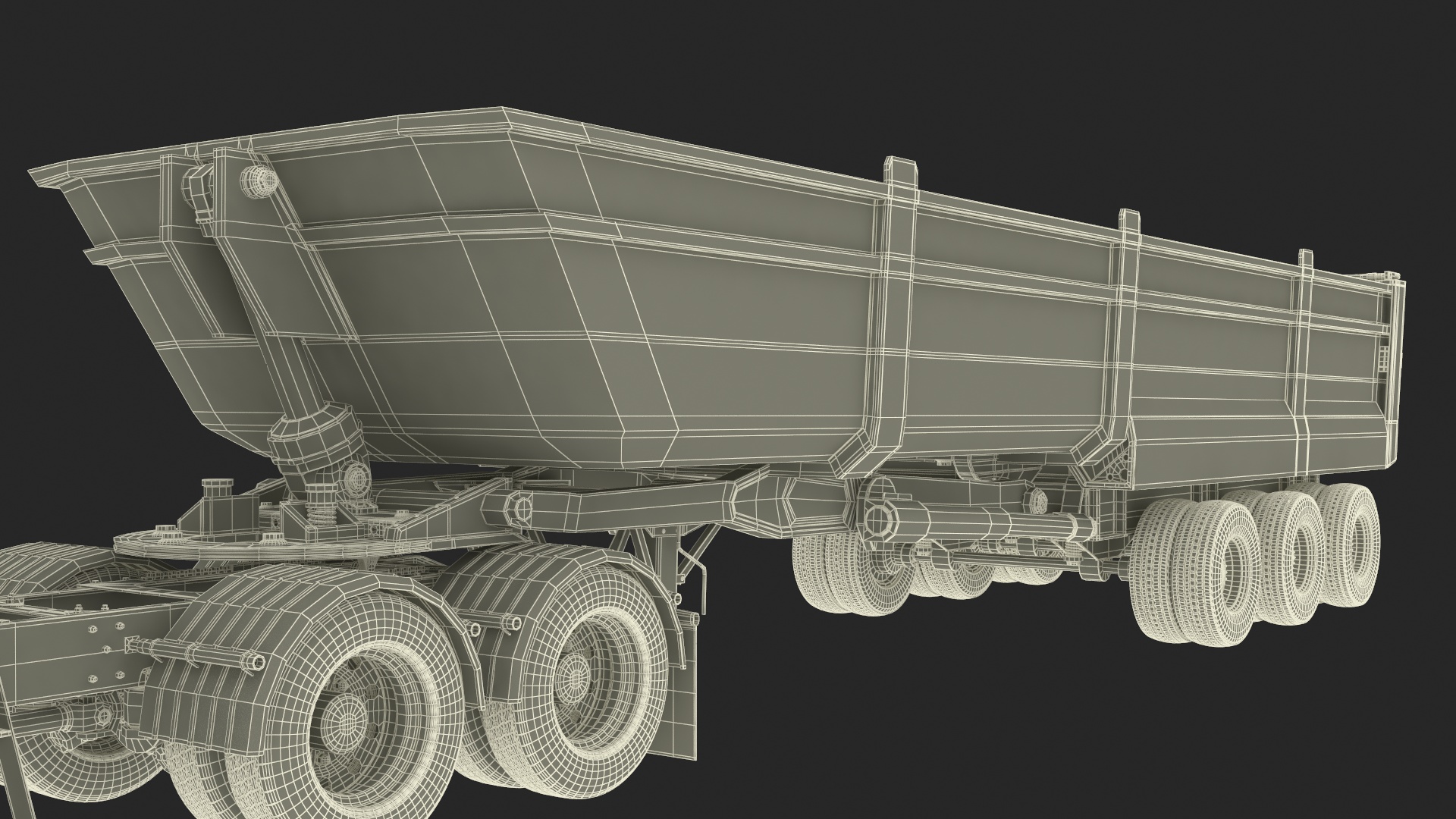 3D Commercial Dump Trailer model
