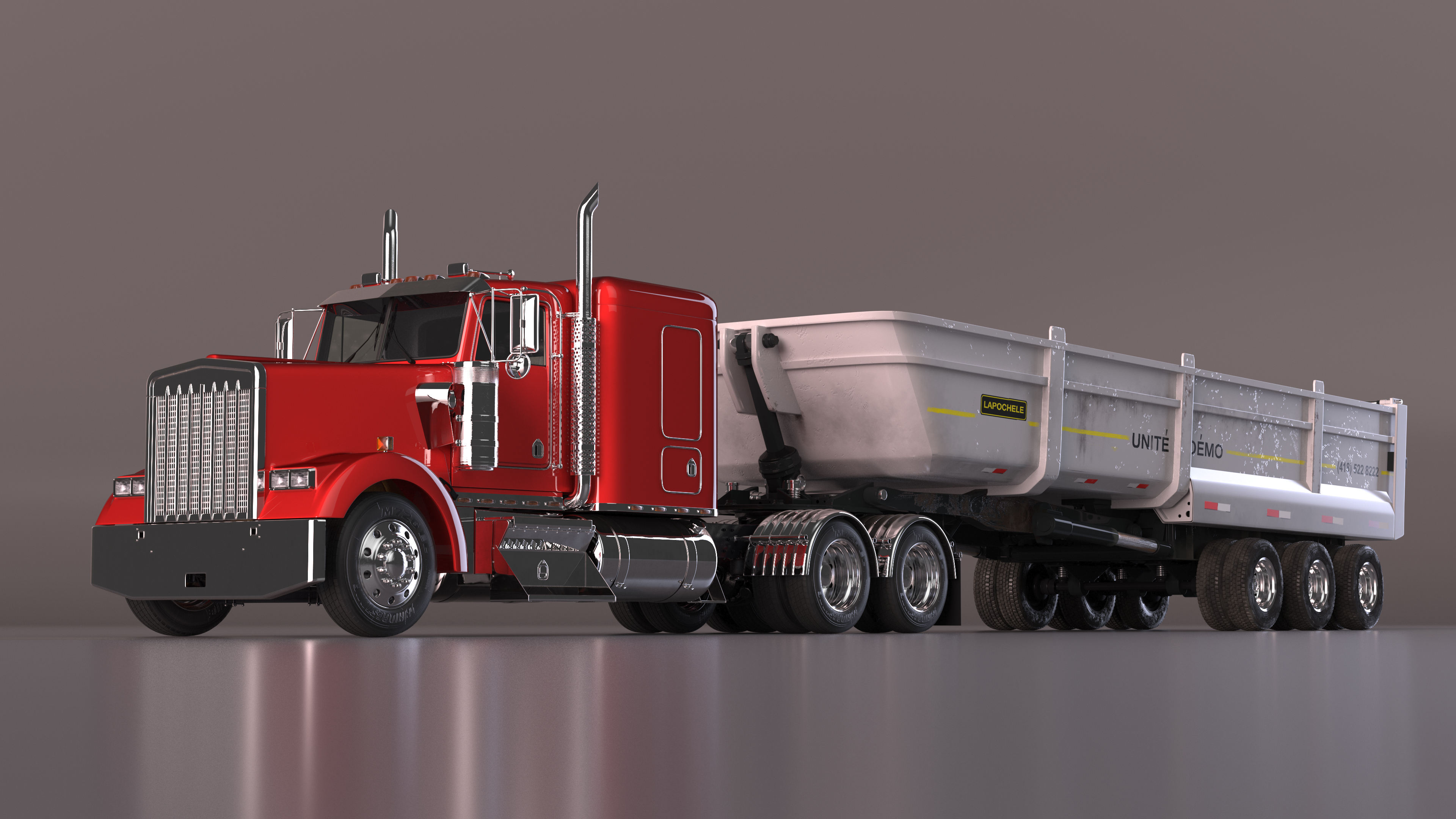 3D Commercial Dump Trailer model