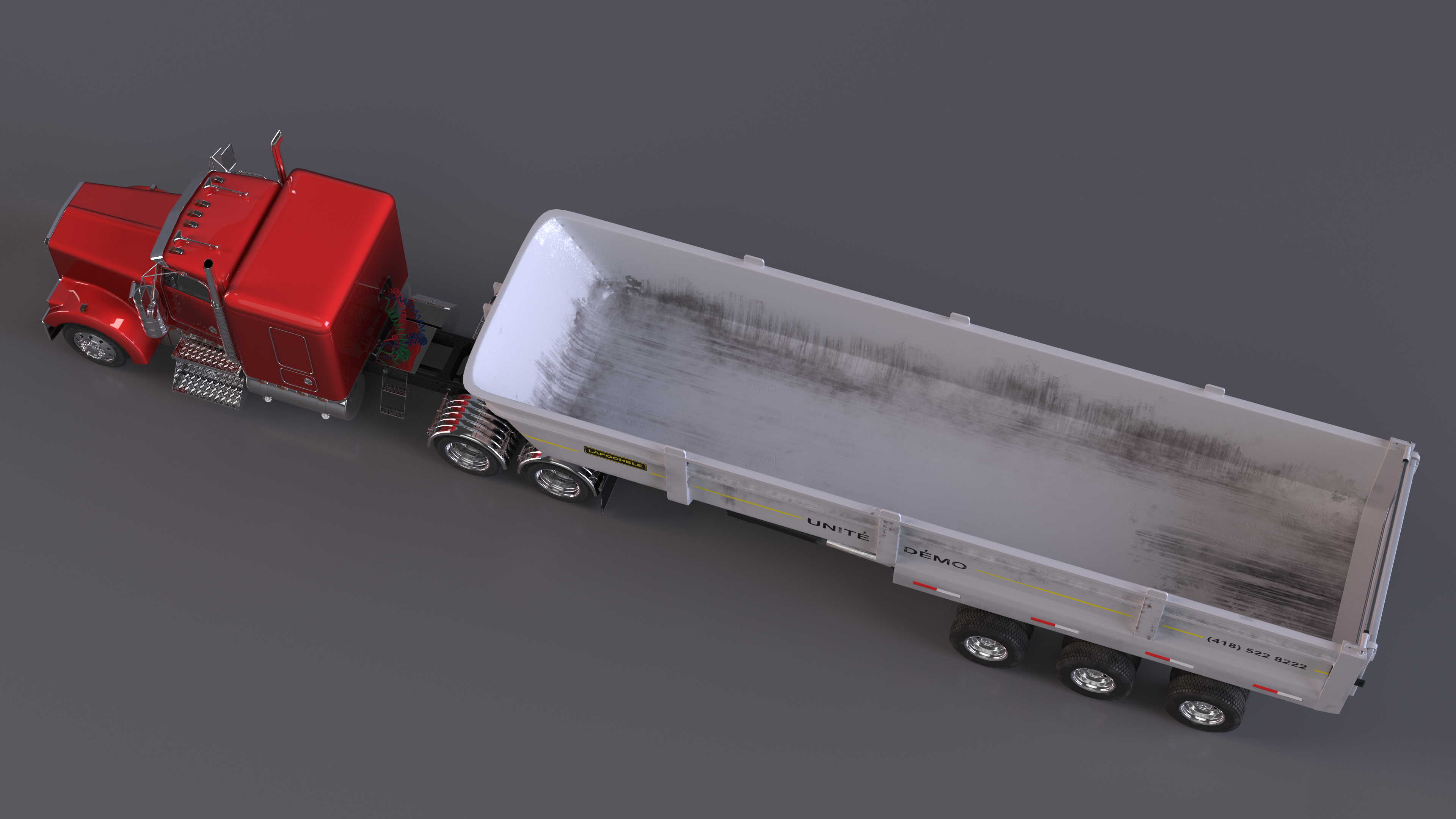 3D Commercial Dump Trailer model