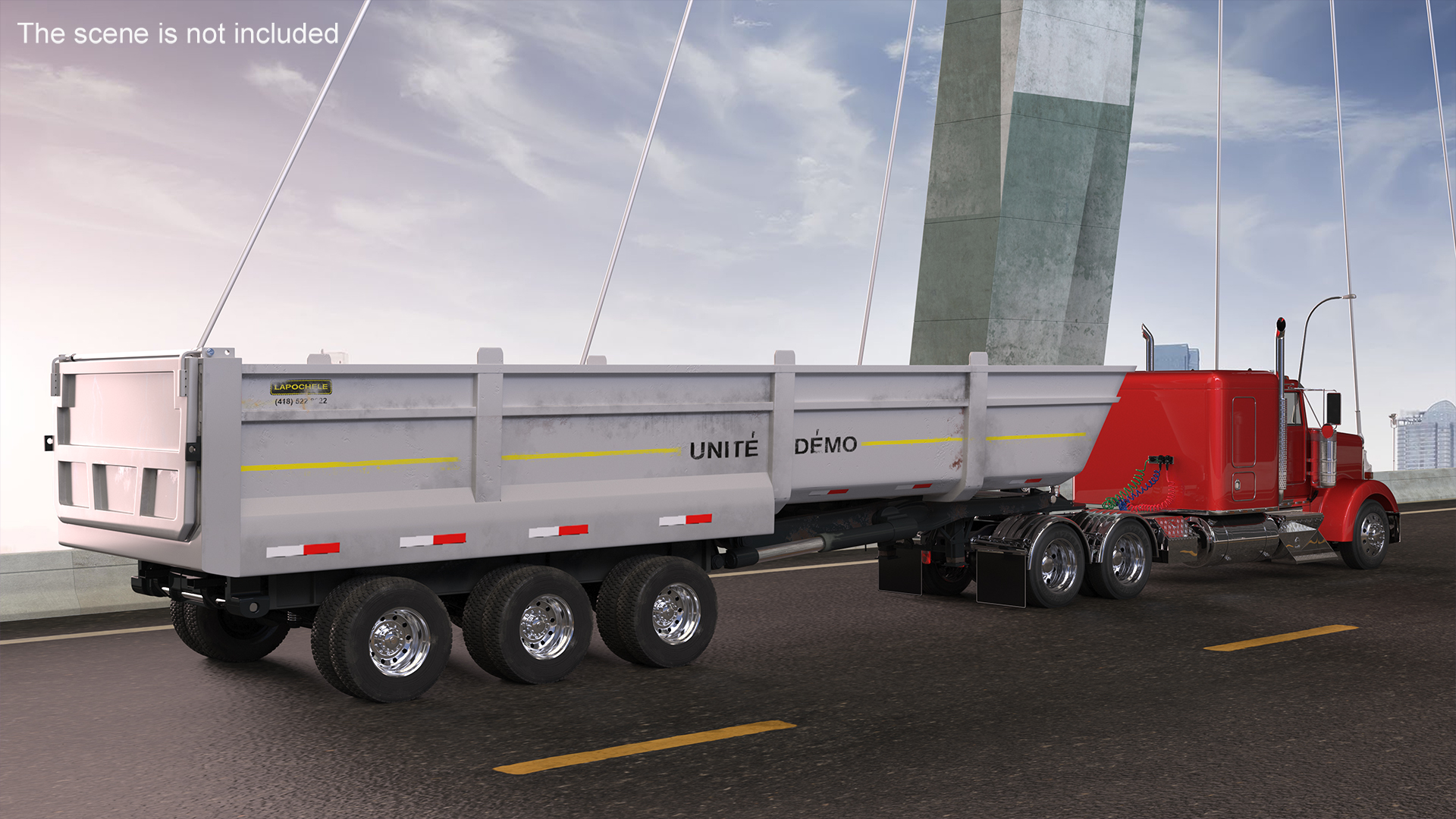3D Commercial Dump Trailer model