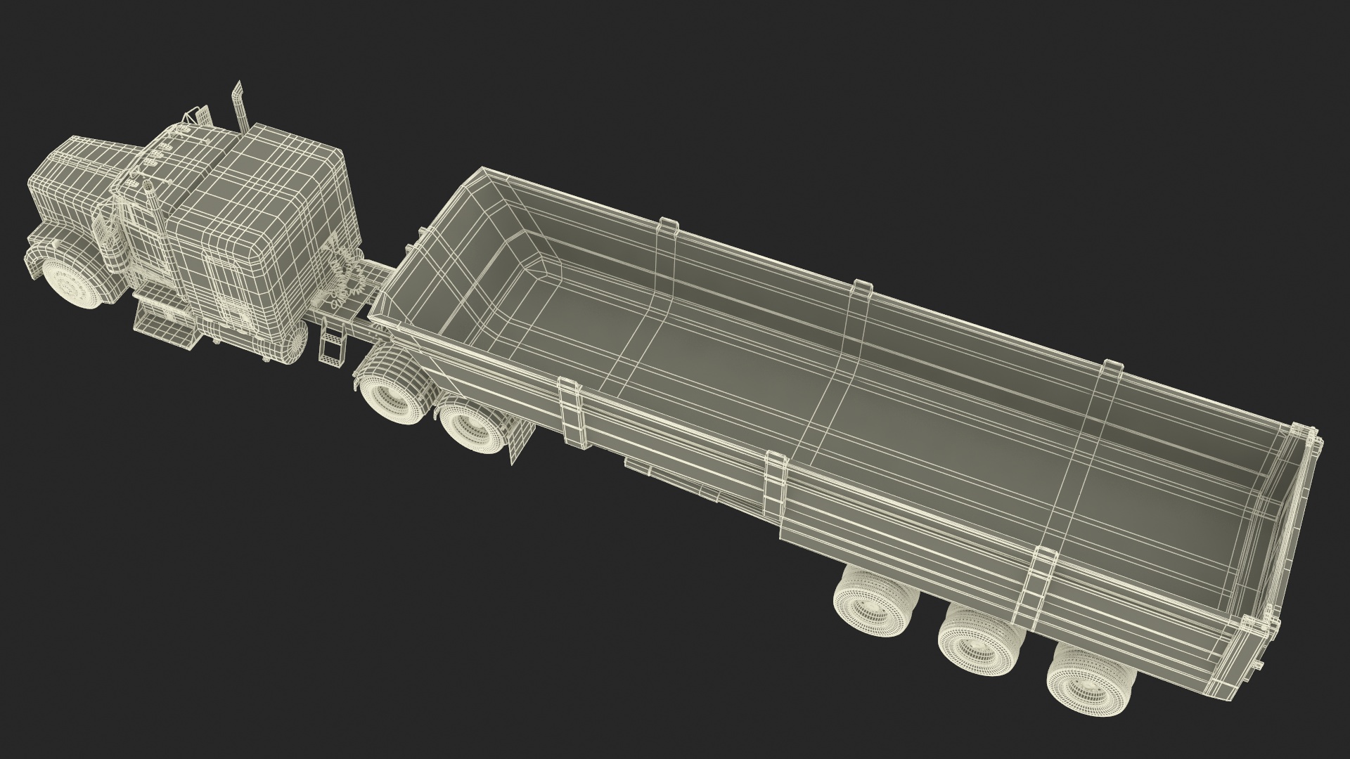 3D Commercial Dump Trailer model