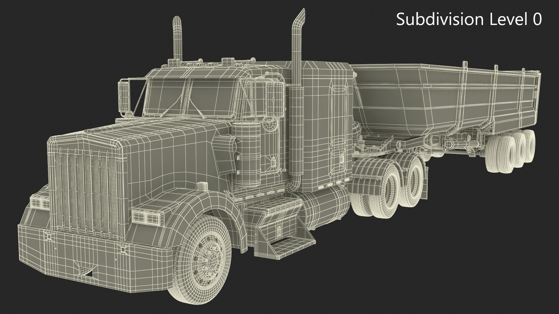 3D Commercial Dump Trailer model