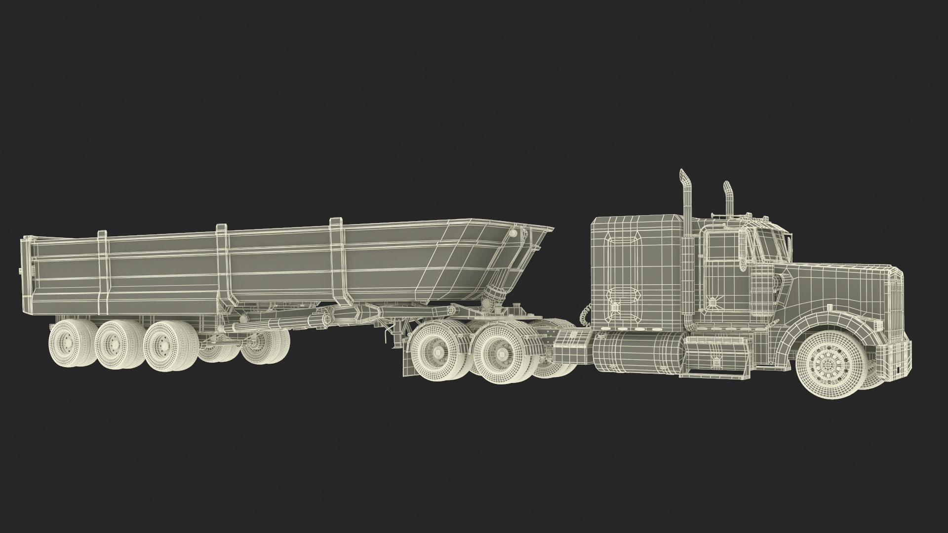 3D Commercial Dump Trailer model