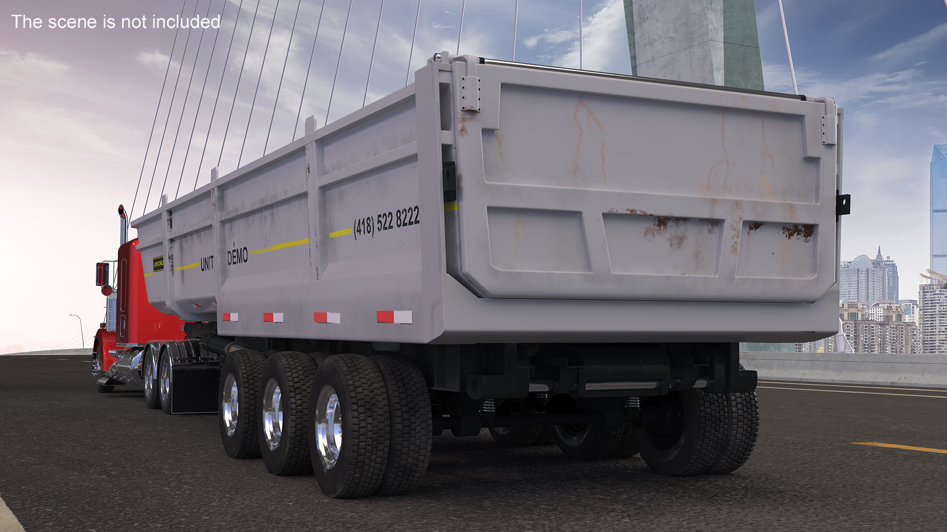 3D Commercial Dump Trailer model