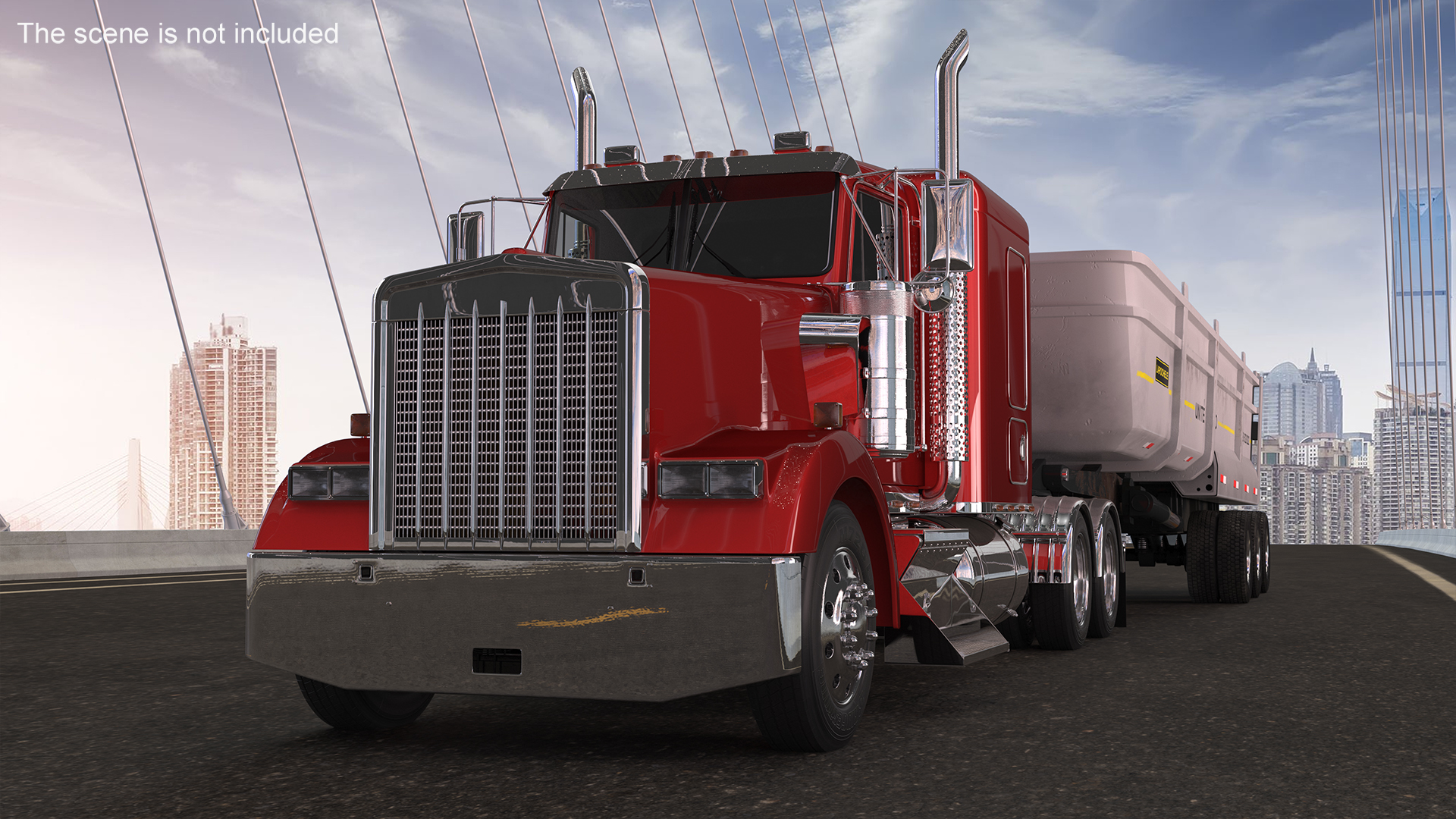 3D Commercial Dump Trailer model