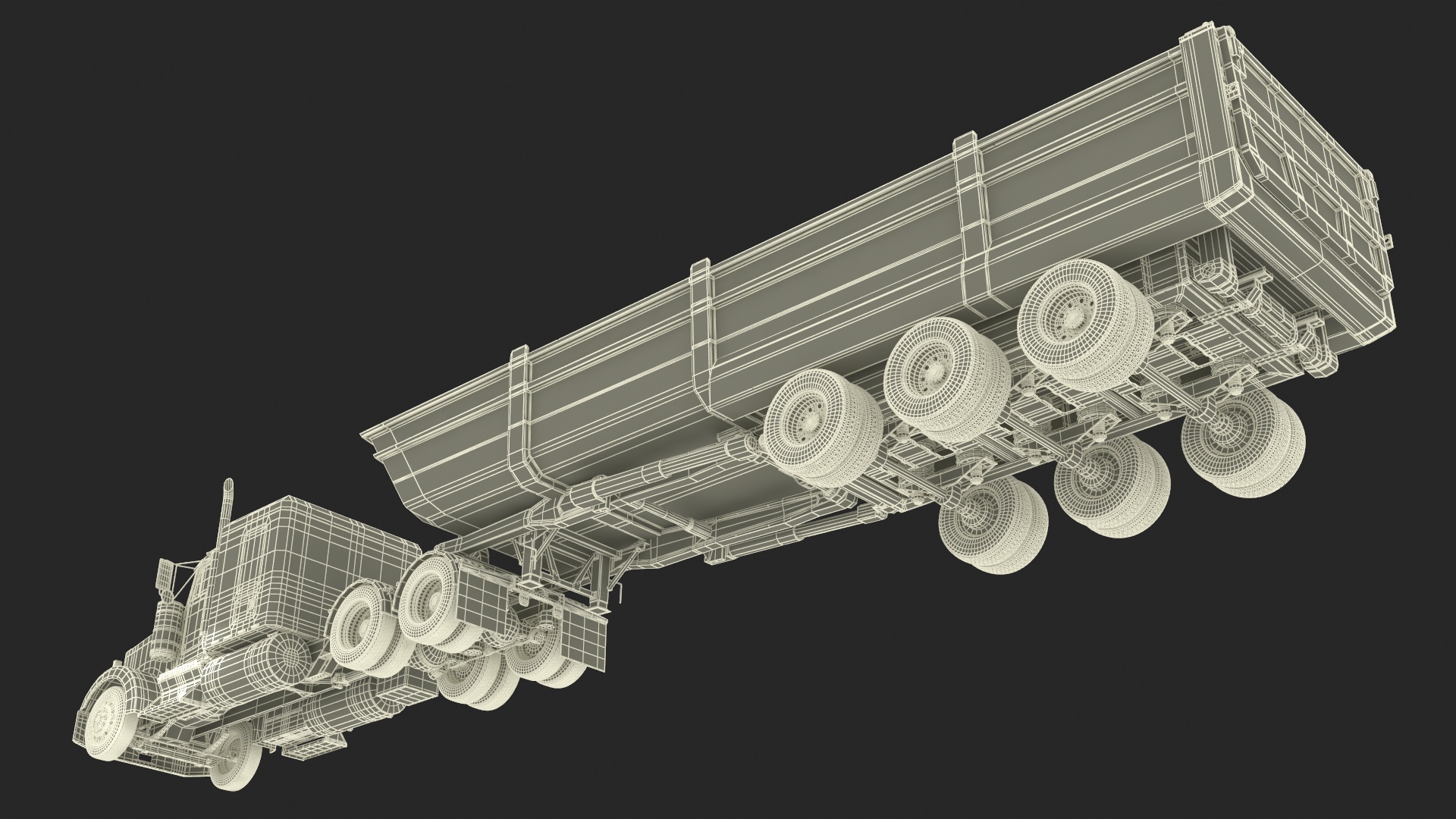 3D Commercial Dump Trailer model