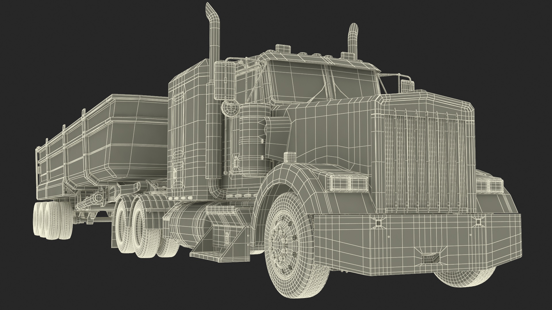 3D Commercial Dump Trailer model