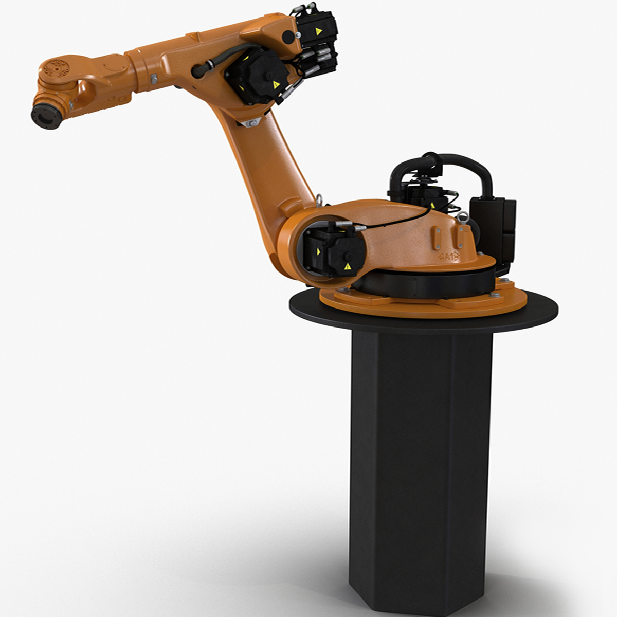 3D Industrial Robot Arm Kuka KR 60-4 on Stand Rigged for Cinema 4D model