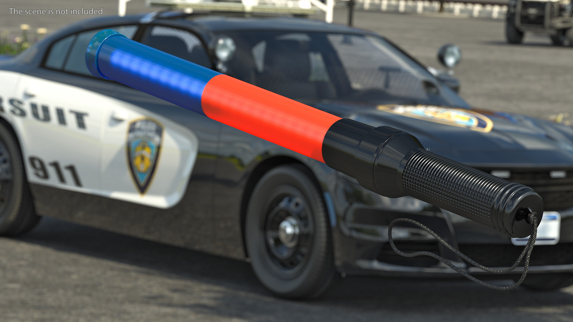Traffic Control LED Light Wand switched On 3D