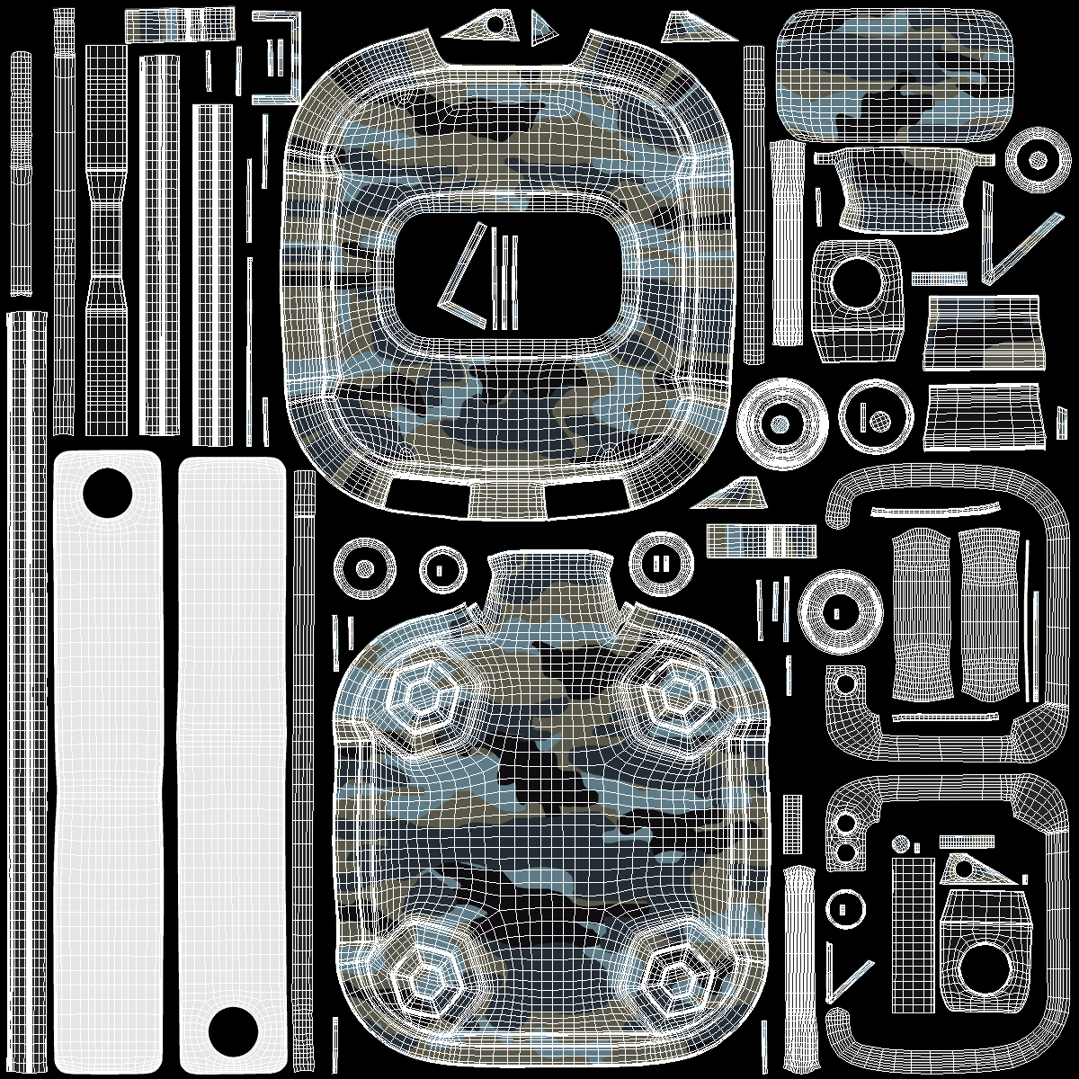 Self Retractable Key Holder Camo 3D