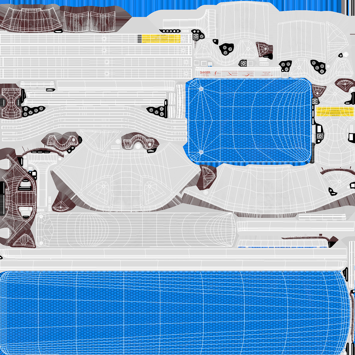 Pool Diving Board Blue 3D