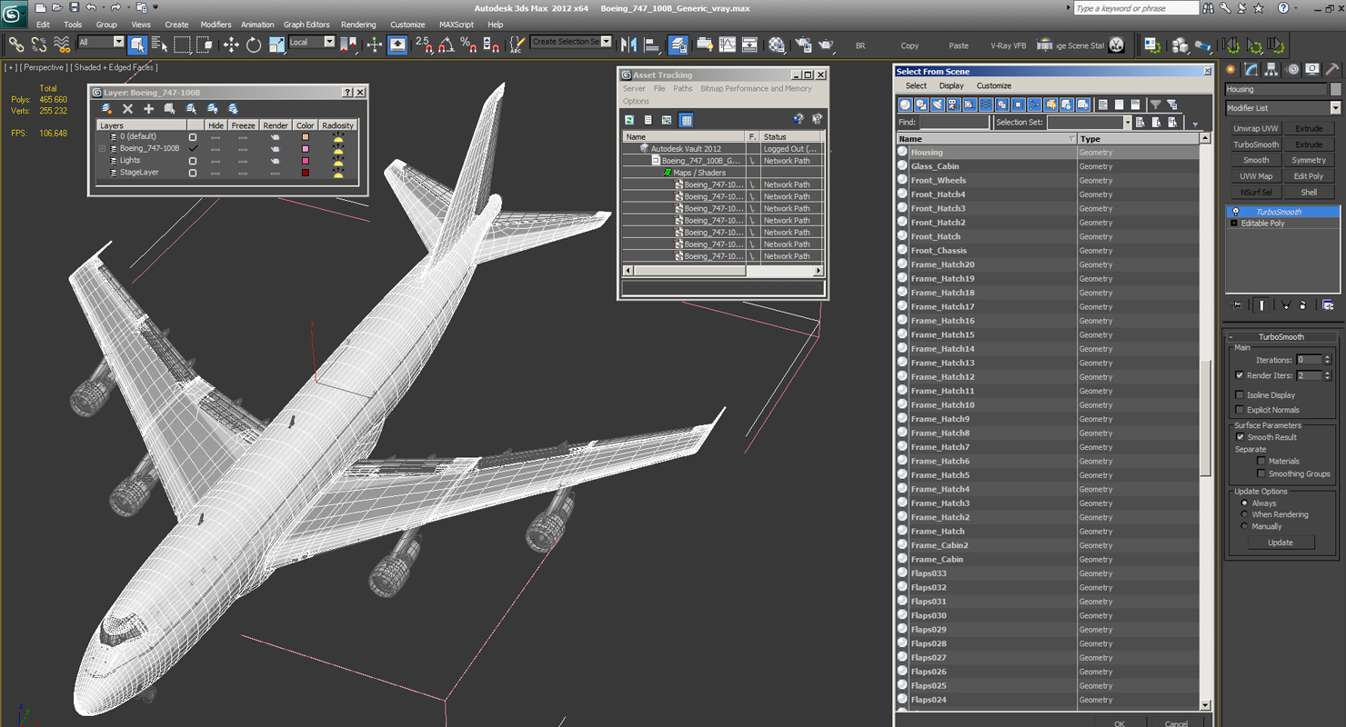 3D Boeing 747 100B Generic model