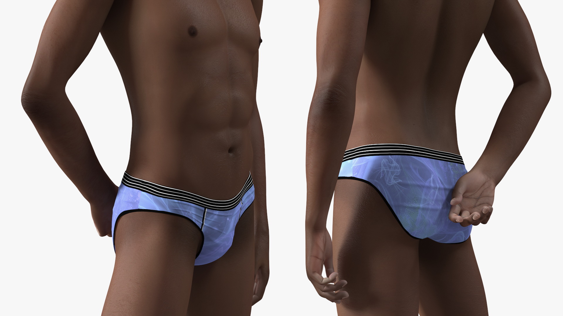 Dark Skin Young Man Smiling Pose 3D