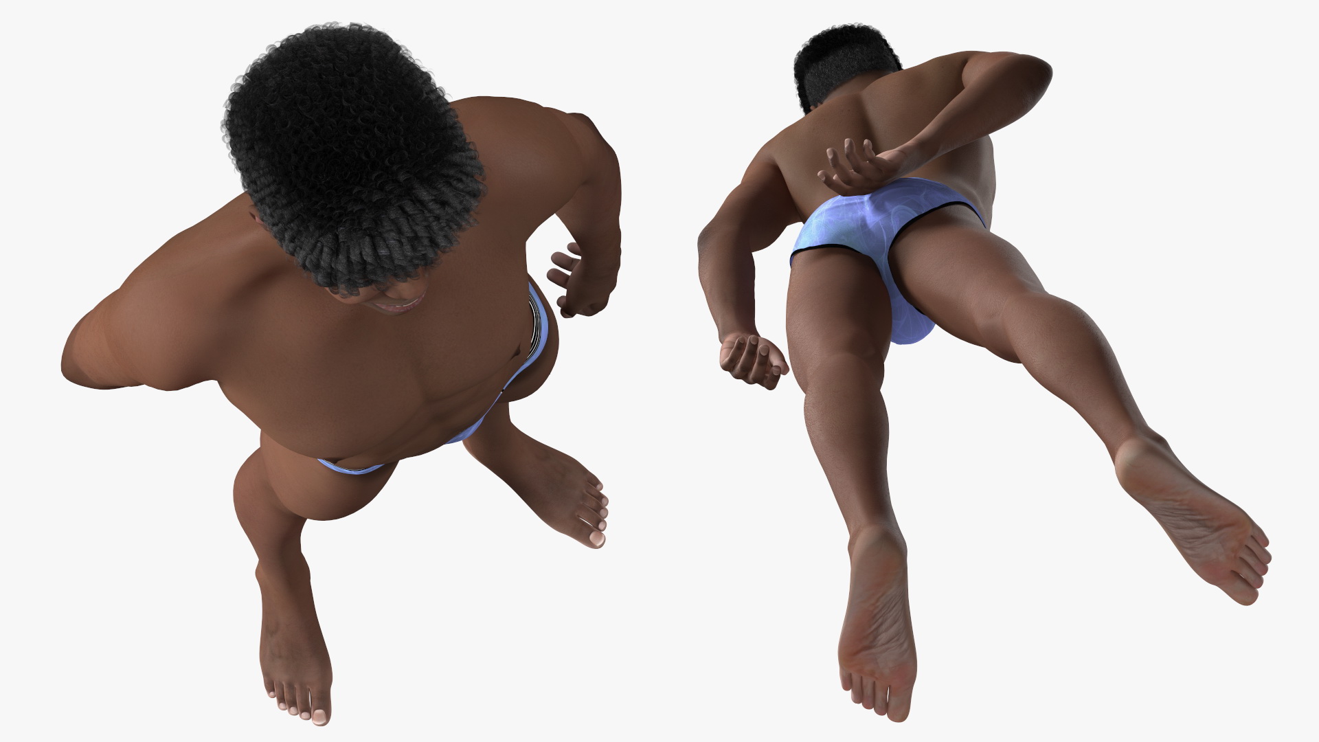 Dark Skin Young Man Smiling Pose 3D