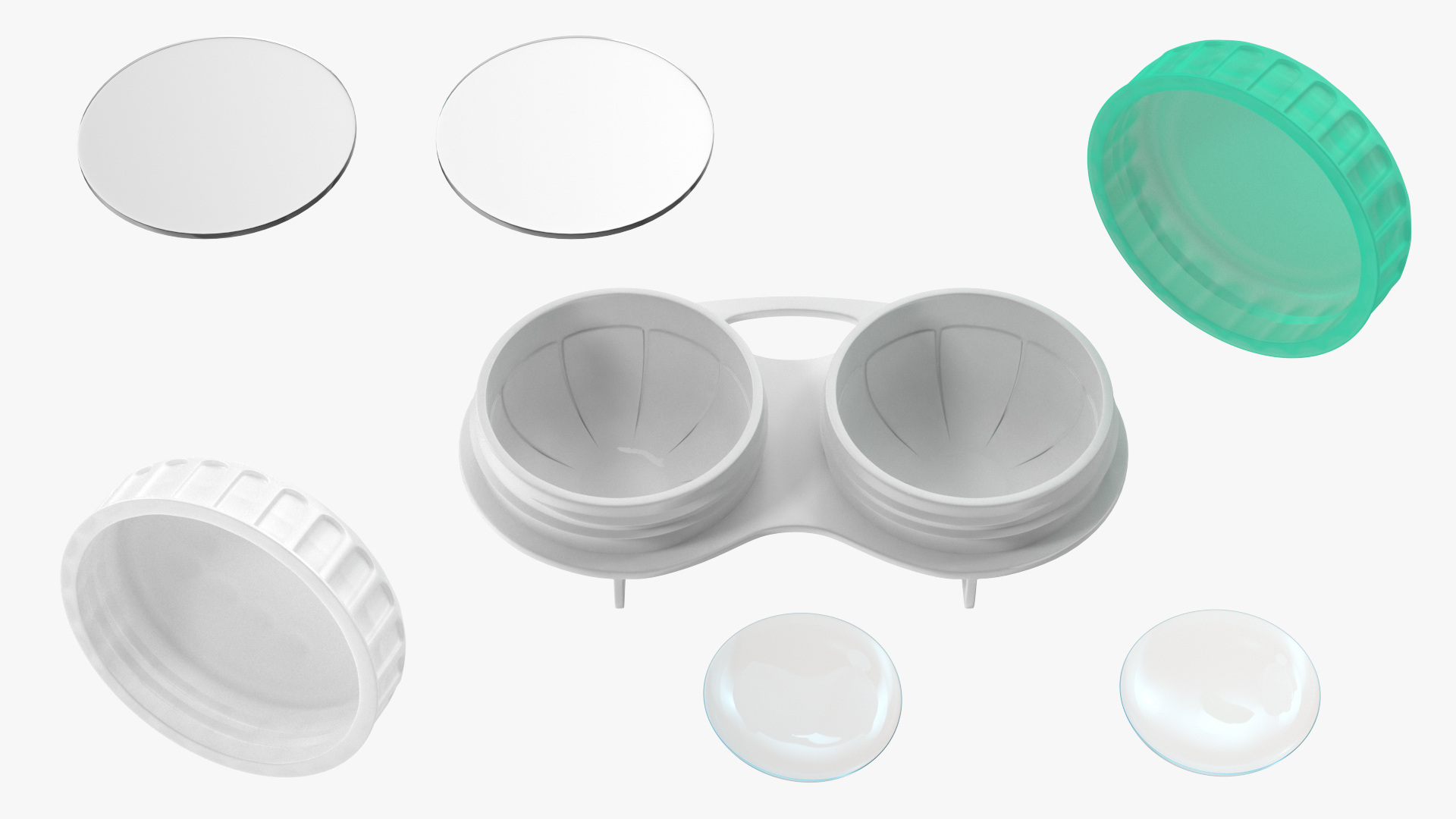 3D Contact Lens Case with Open Lid