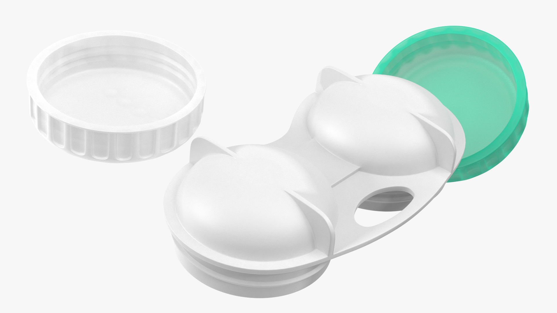 3D Contact Lens Case with Open Lid