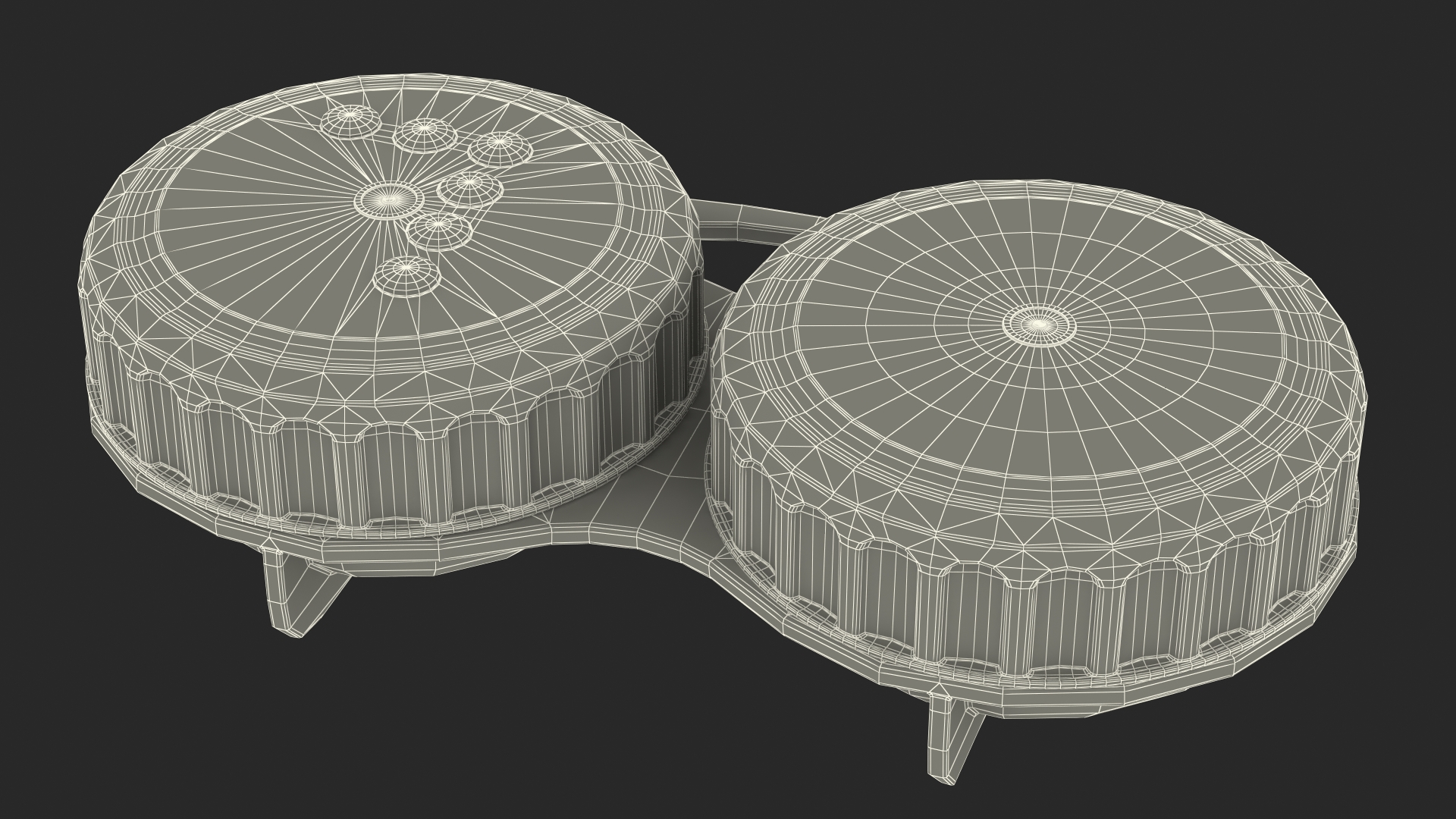 3D Contact Lens Case with Open Lid