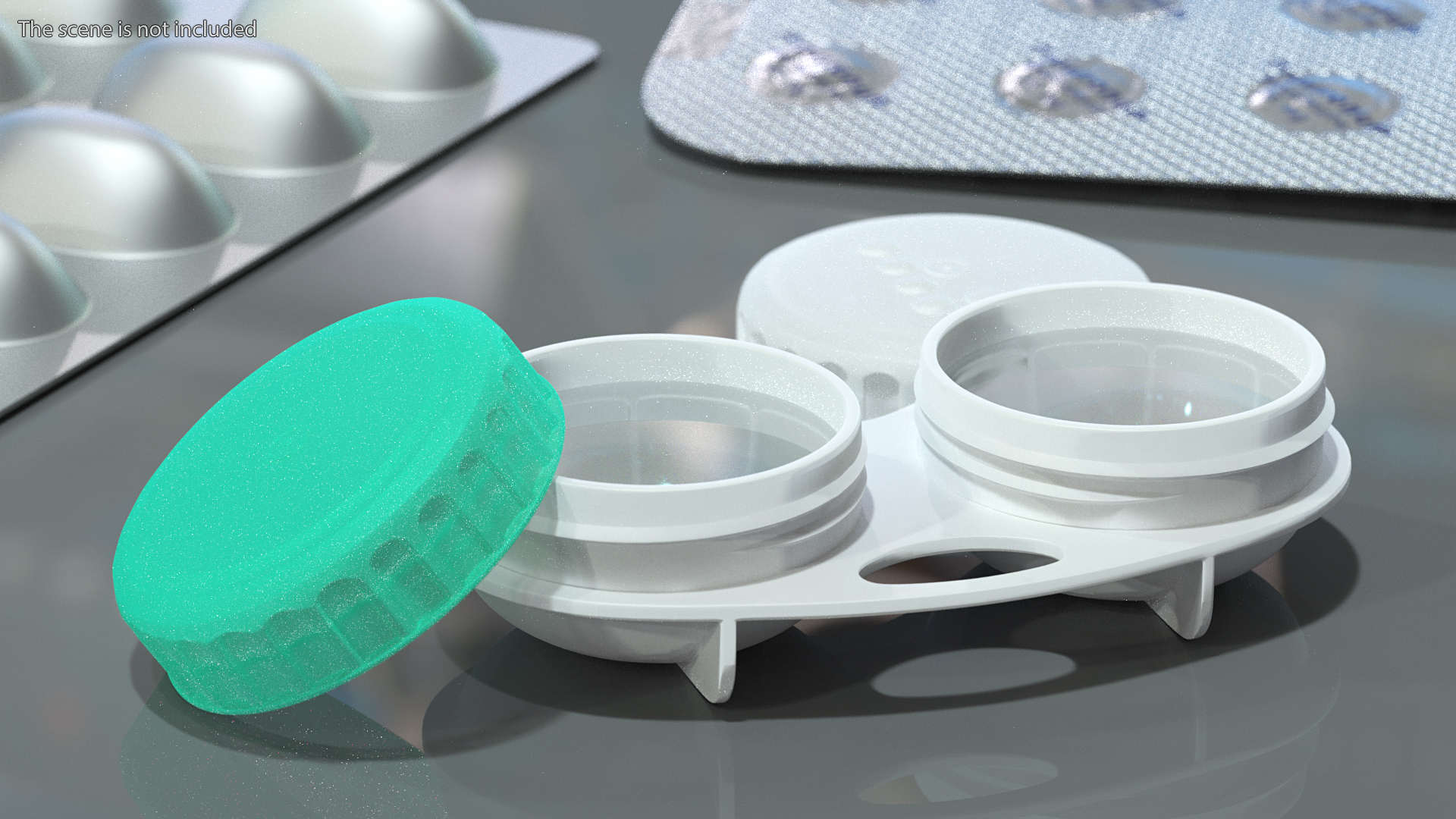 3D Contact Lens Case with Open Lid