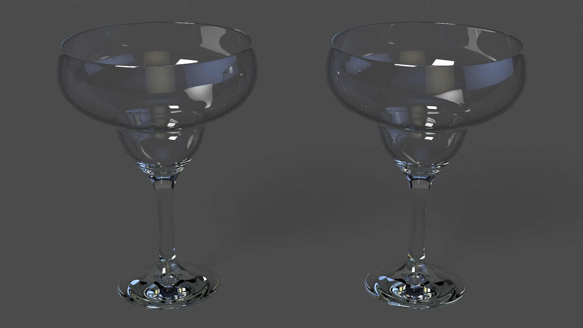 3D Margarita Glass Empty