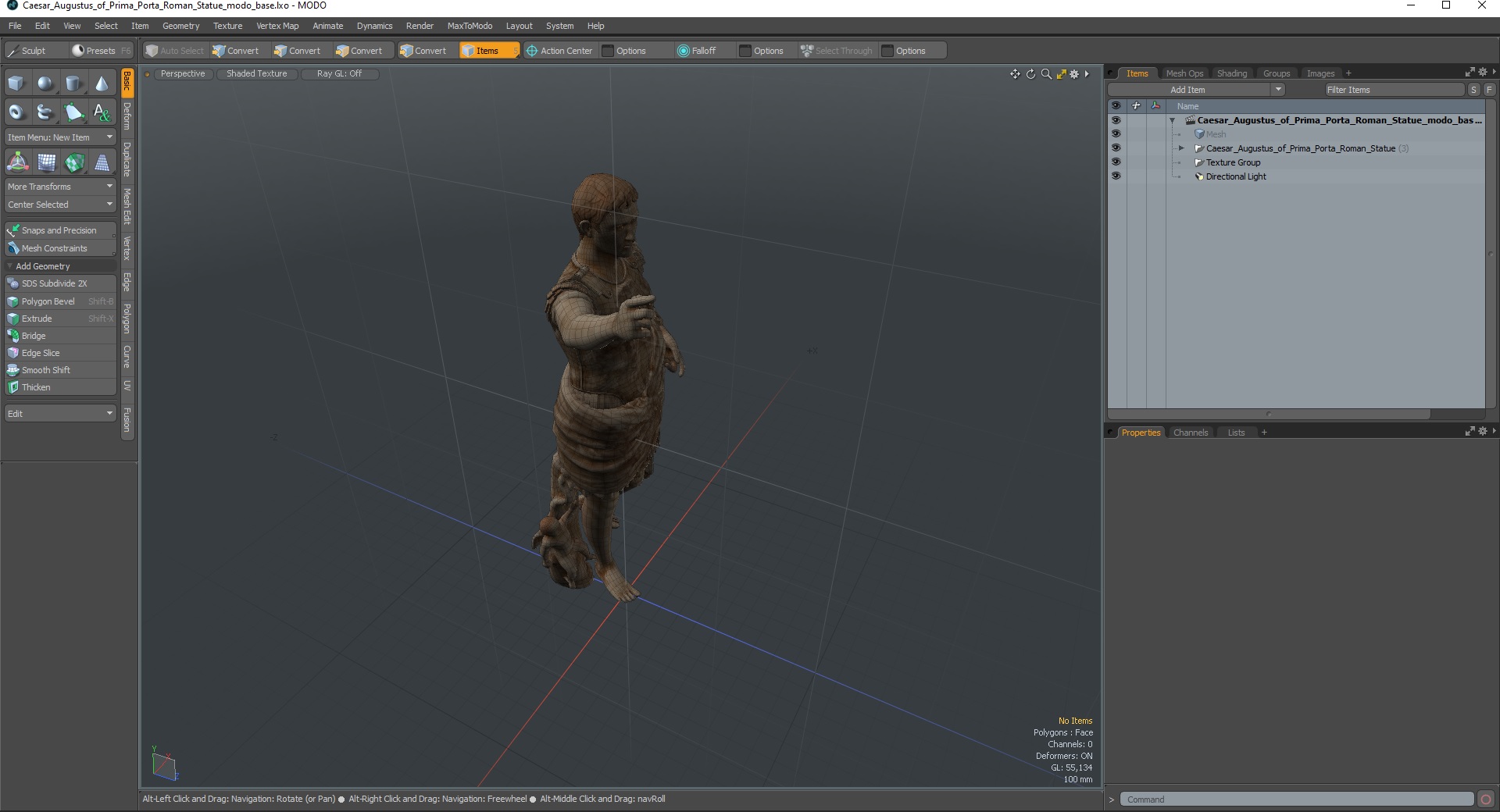 3D Caesar Augustus of Prima Porta Roman Statue for 3D Print