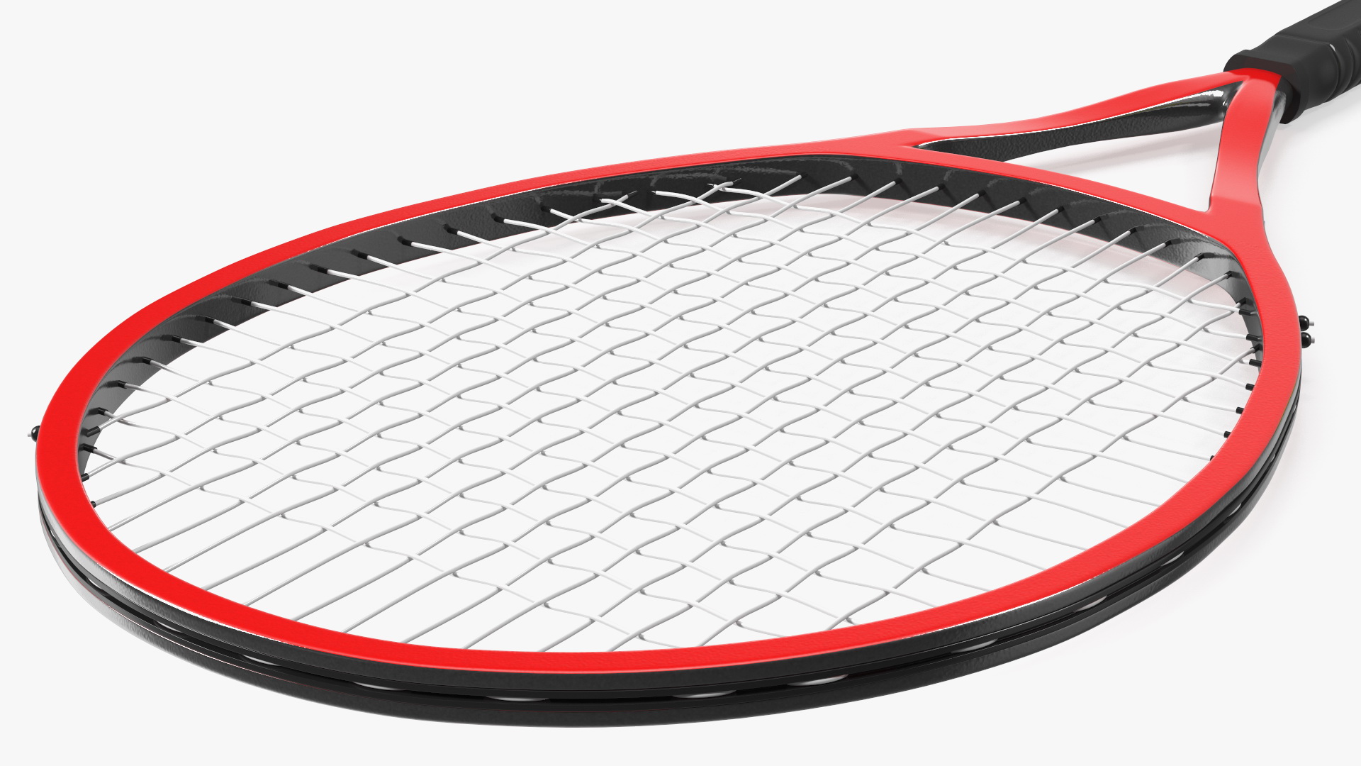 Red Tennis Racket with Tennis Ball 3D model