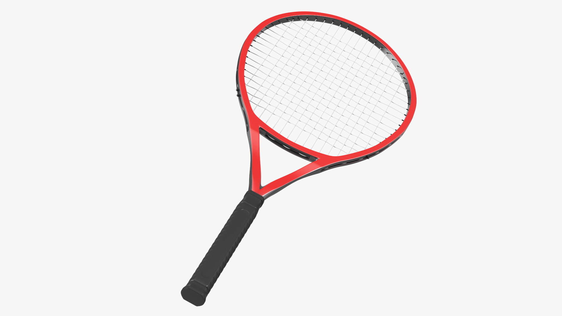 Red Tennis Racket with Tennis Ball 3D model