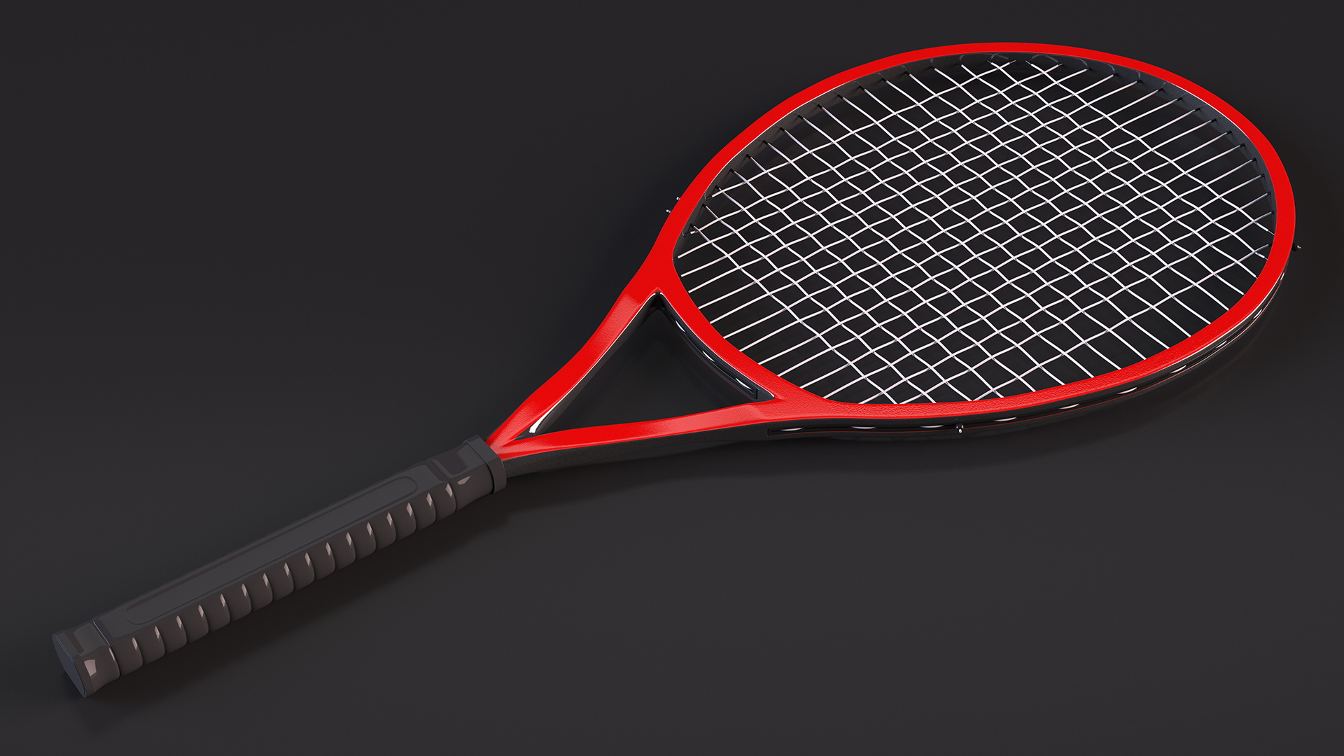 Red Tennis Racket with Tennis Ball 3D model
