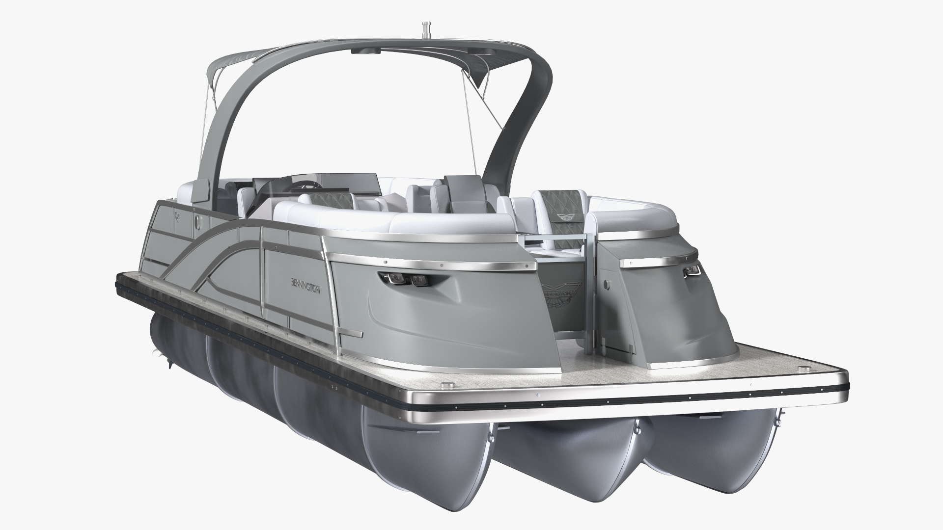 Pontoon Boat Bennington Q LINE 2024 Grey Rigged 3D