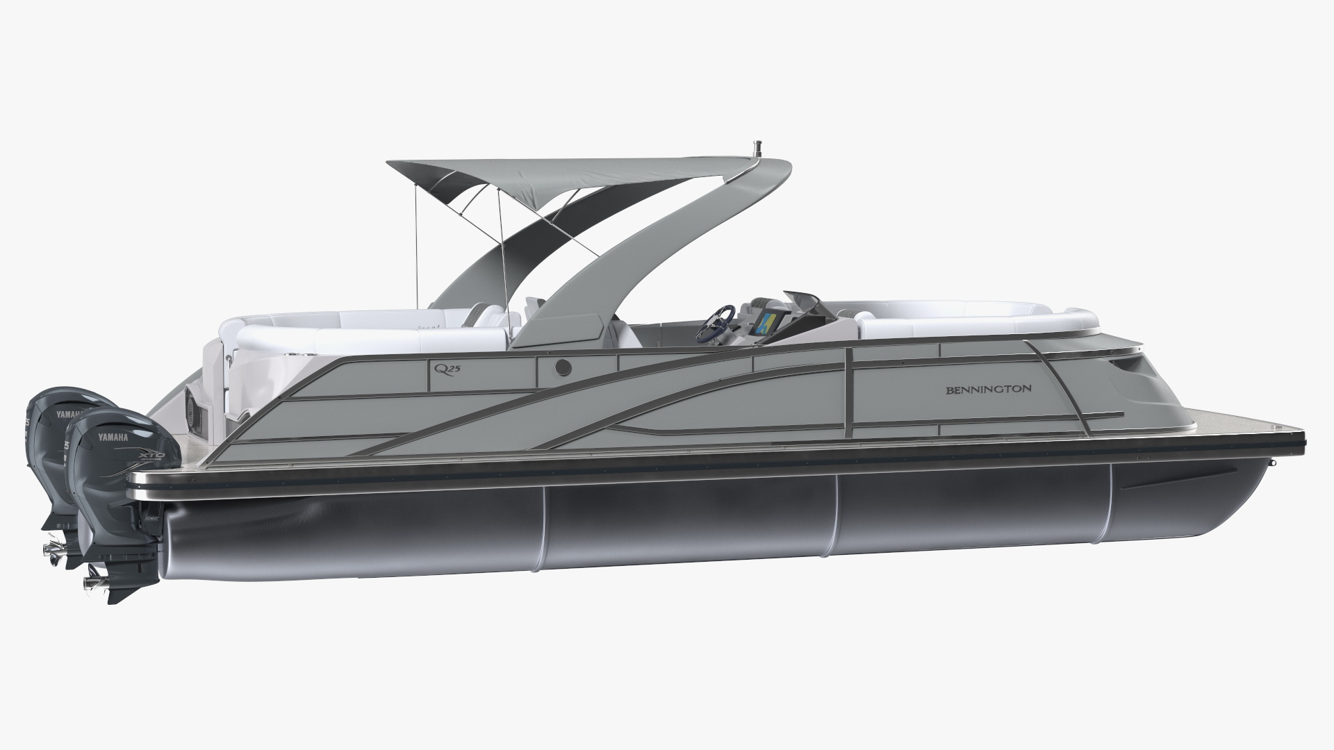 Pontoon Boat Bennington Q LINE 2024 Grey Rigged 3D