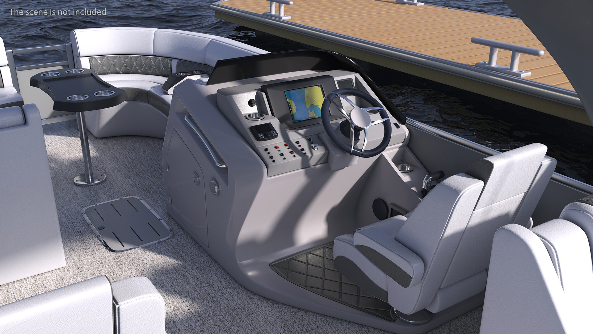 Pontoon Boat Bennington Q LINE 2024 Grey Rigged 3D