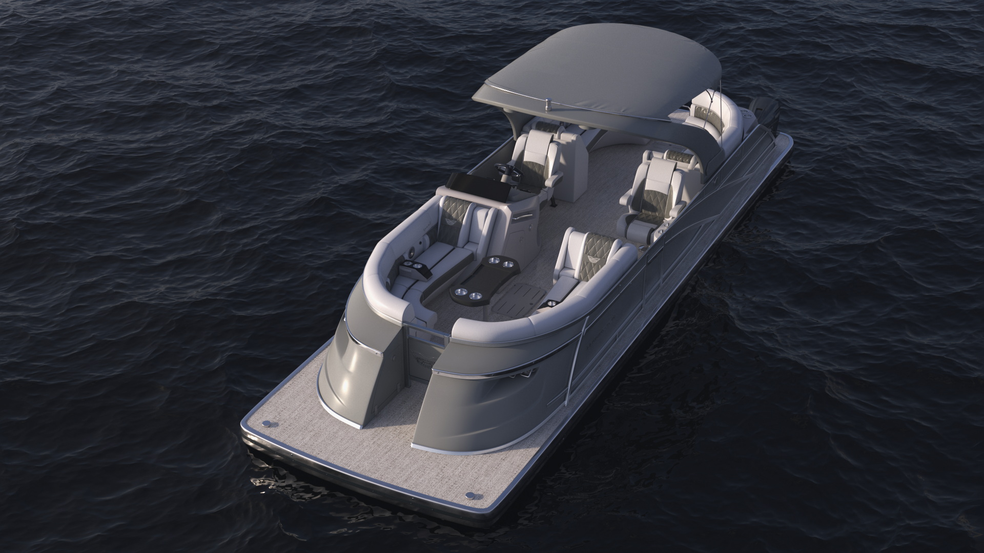 Pontoon Boat Bennington Q LINE 2024 Grey Rigged 3D