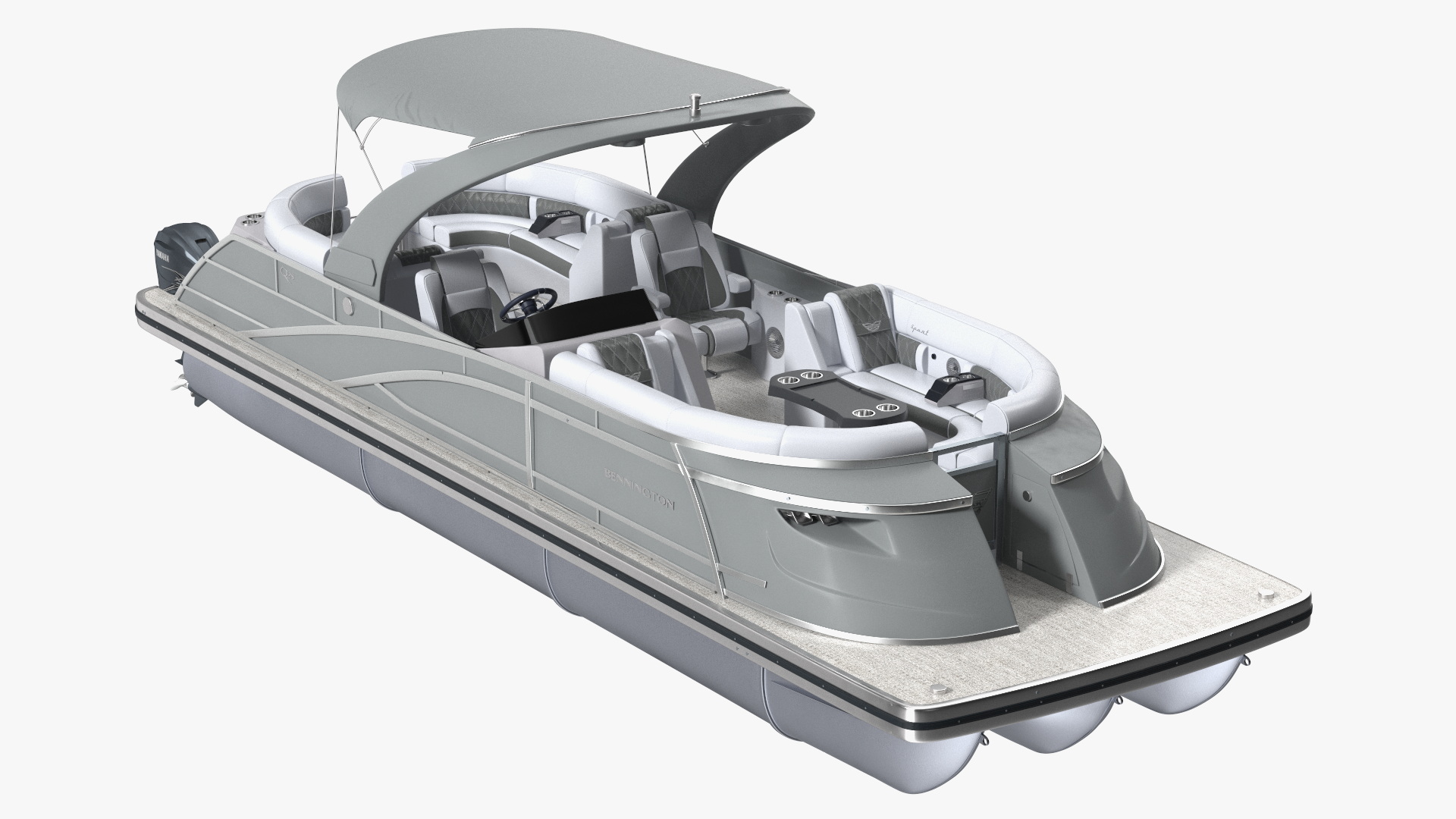 Pontoon Boat Bennington Q LINE 2024 Grey Rigged 3D
