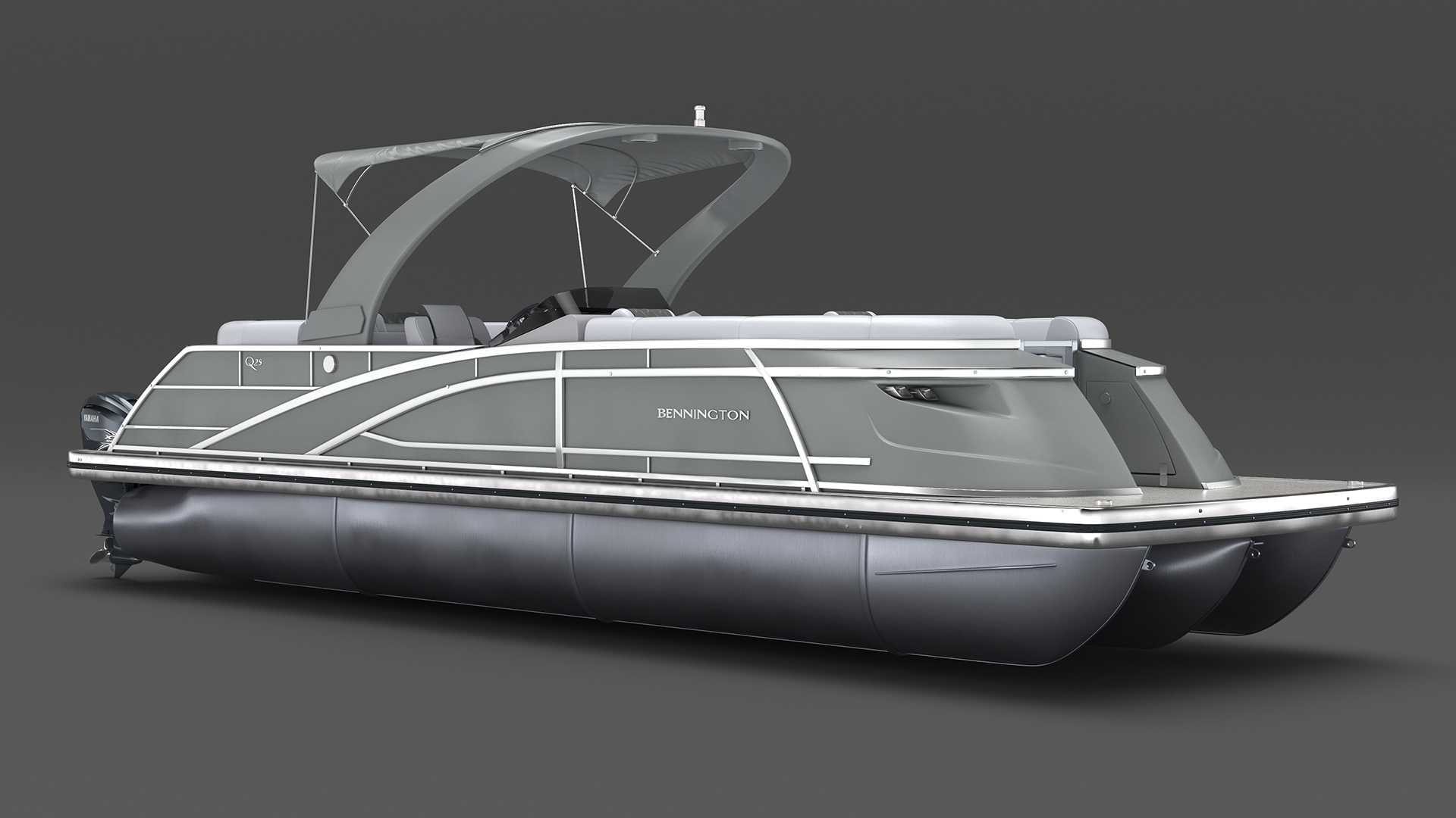 Pontoon Boat Bennington Q LINE 2024 Grey Rigged 3D