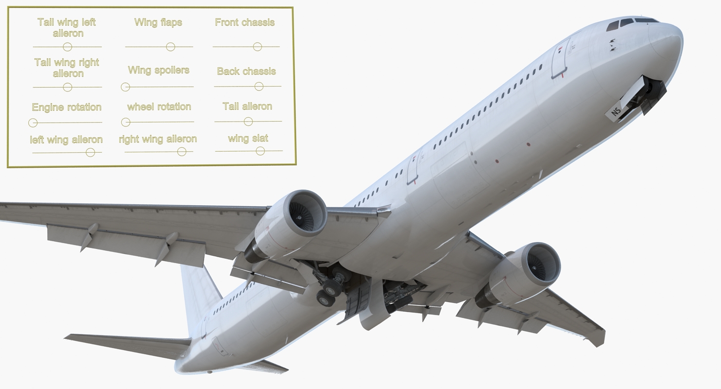 3D Boeing 767 400ER Generic Rigged